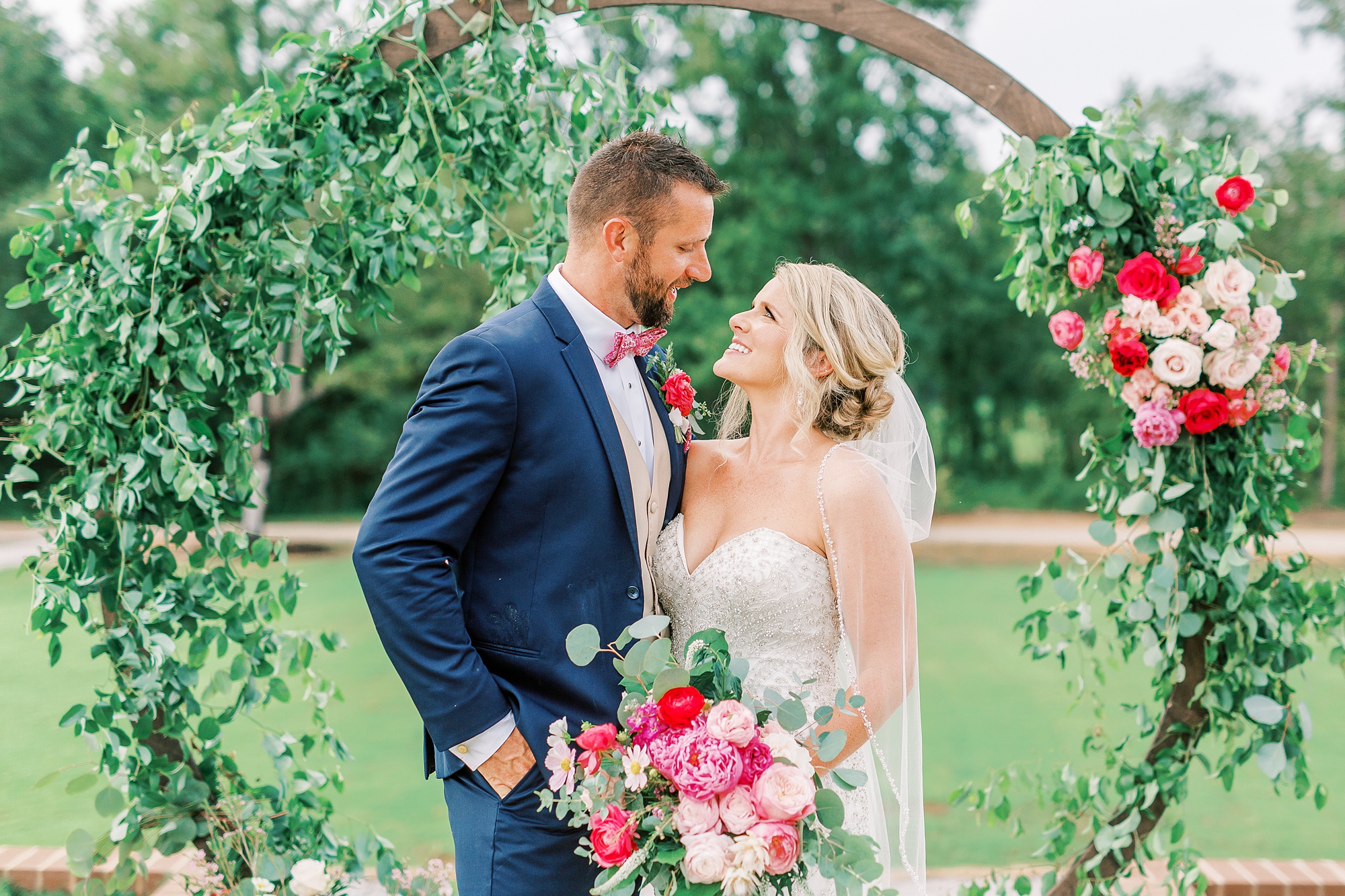 bride and groom laugh during Belle's Venue wedding photos