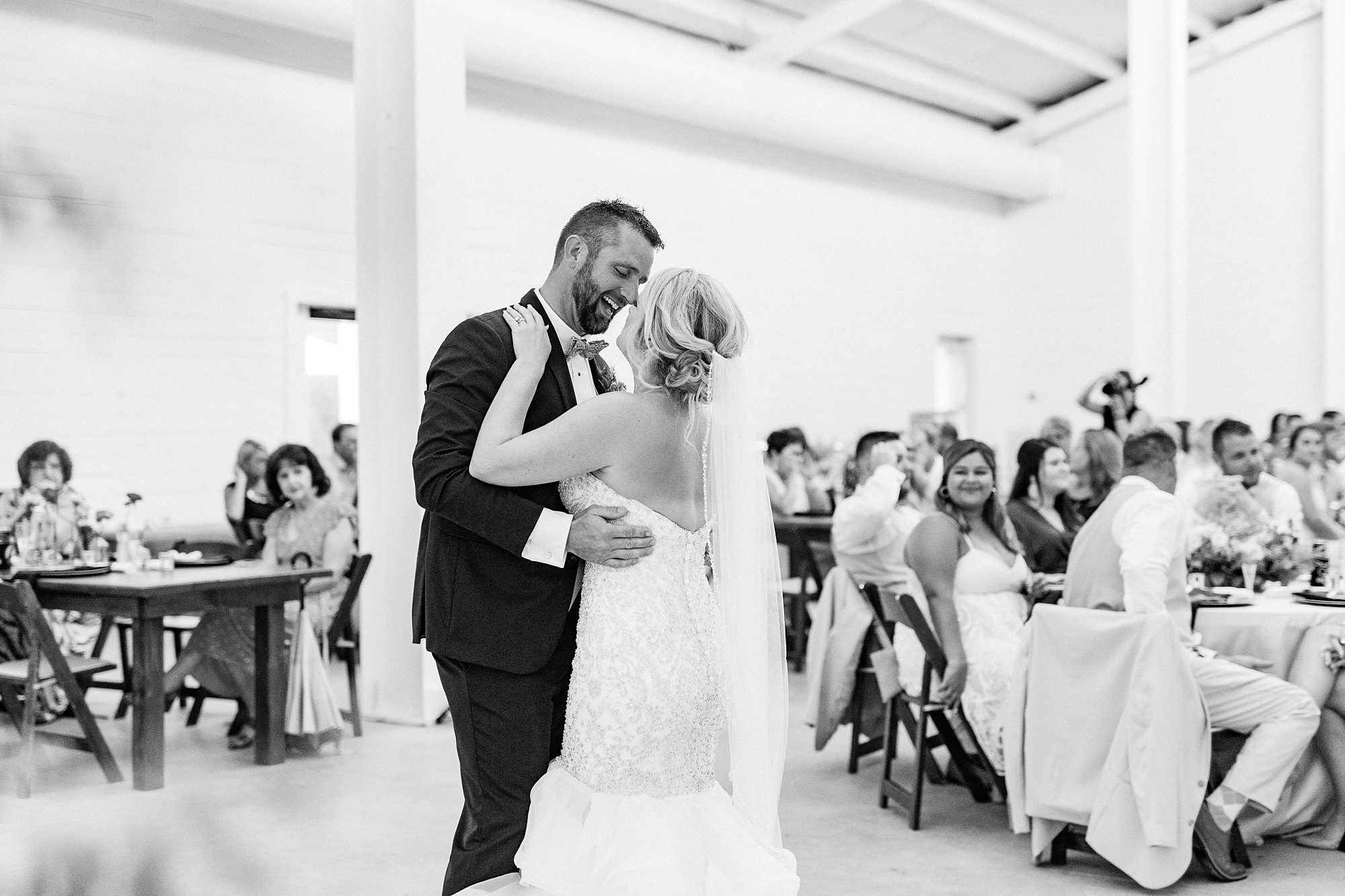 black and white portrait of first dance