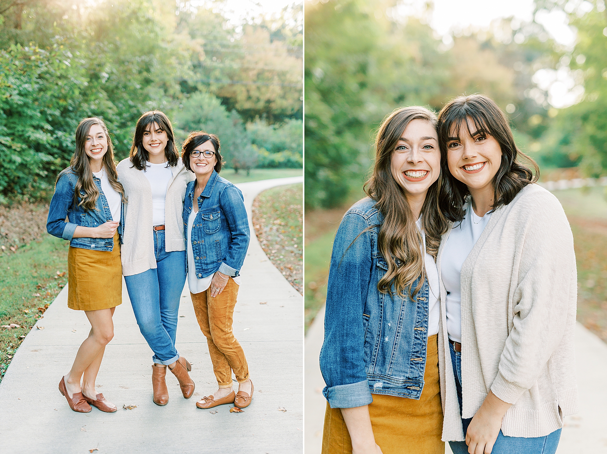 sisters pose during NC family photos