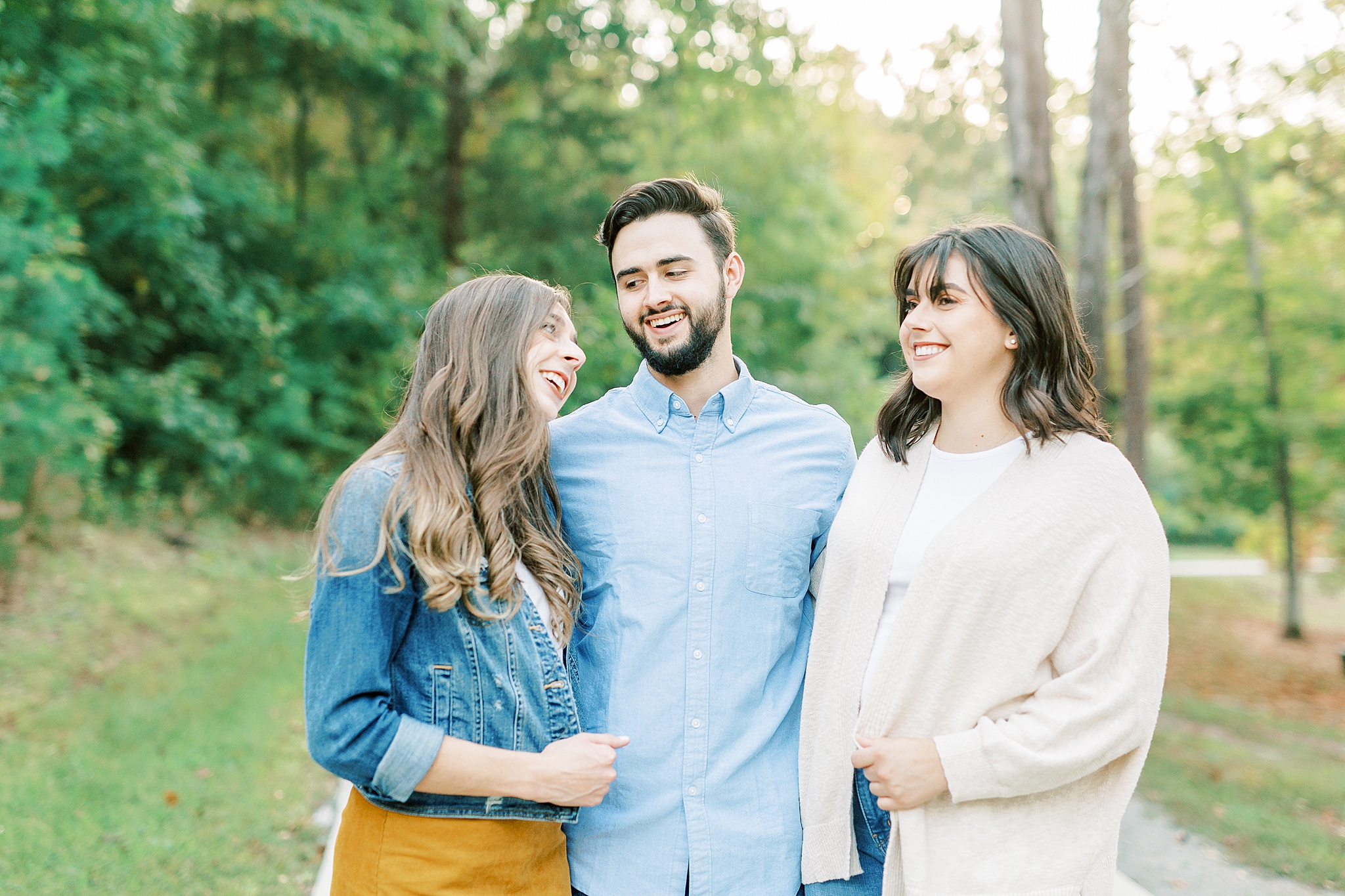 siblings laugh during Charlotte Fall Family Portraits