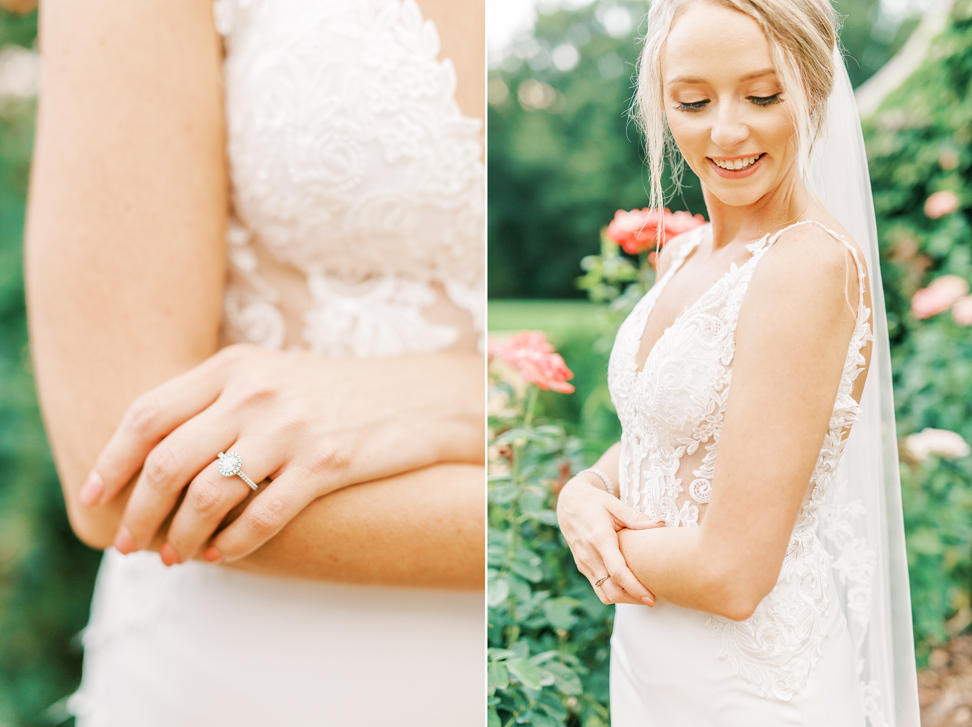 modern wedding dress with lace details