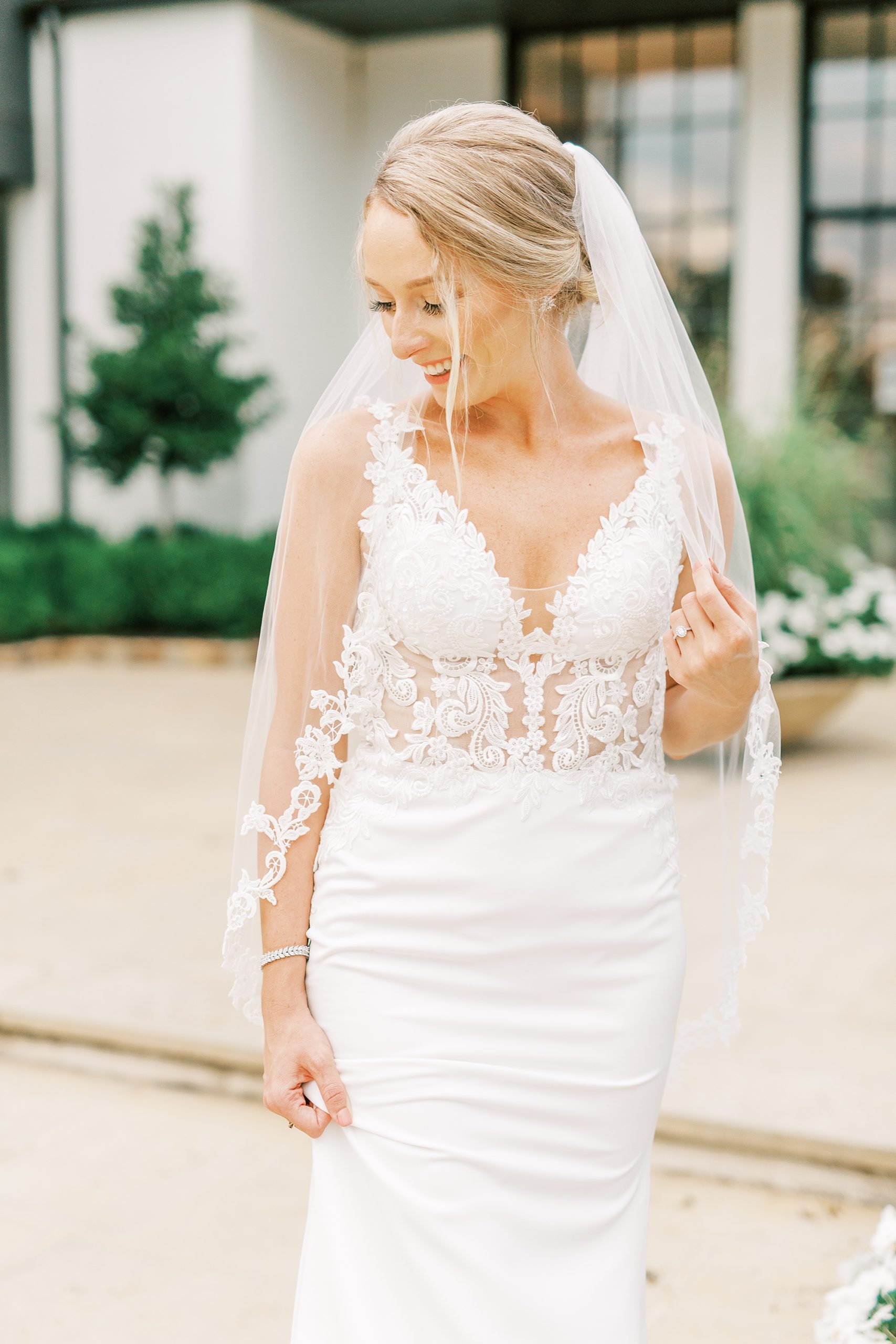 lace details on wedding dress from BlueBird Bridal