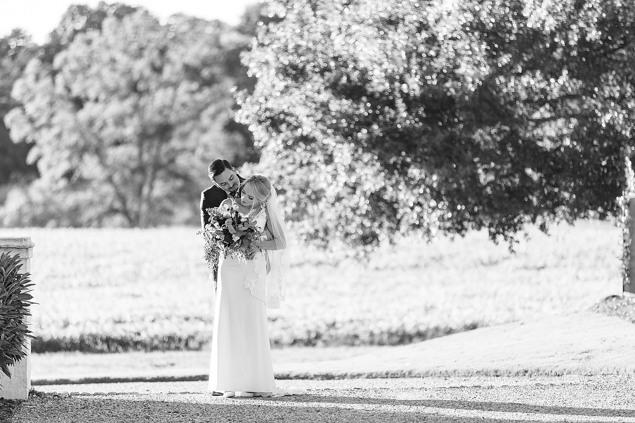 black and white fall Andrews Farm Elopement photos