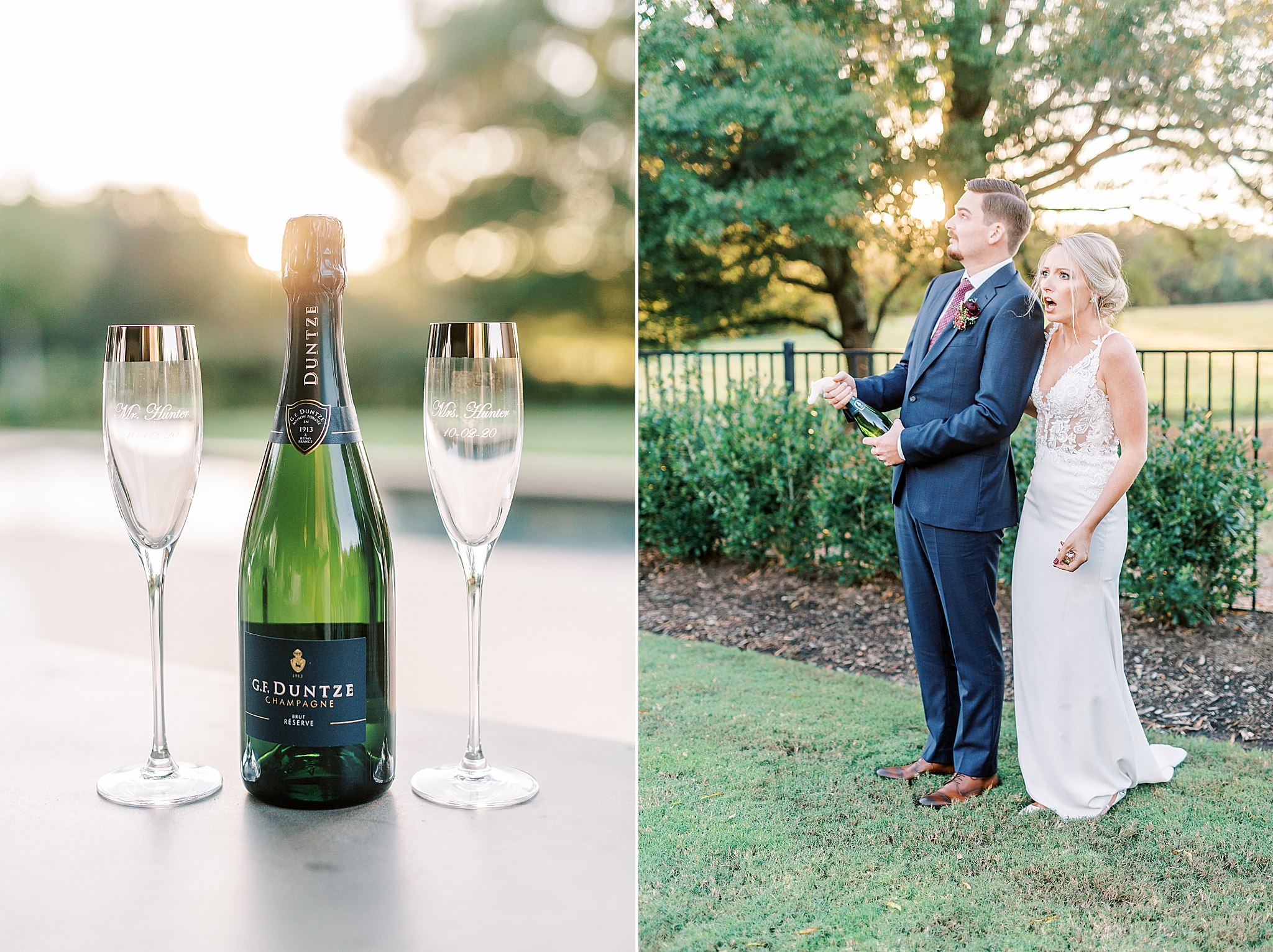 champagne toast after Andrews Farm Elopement