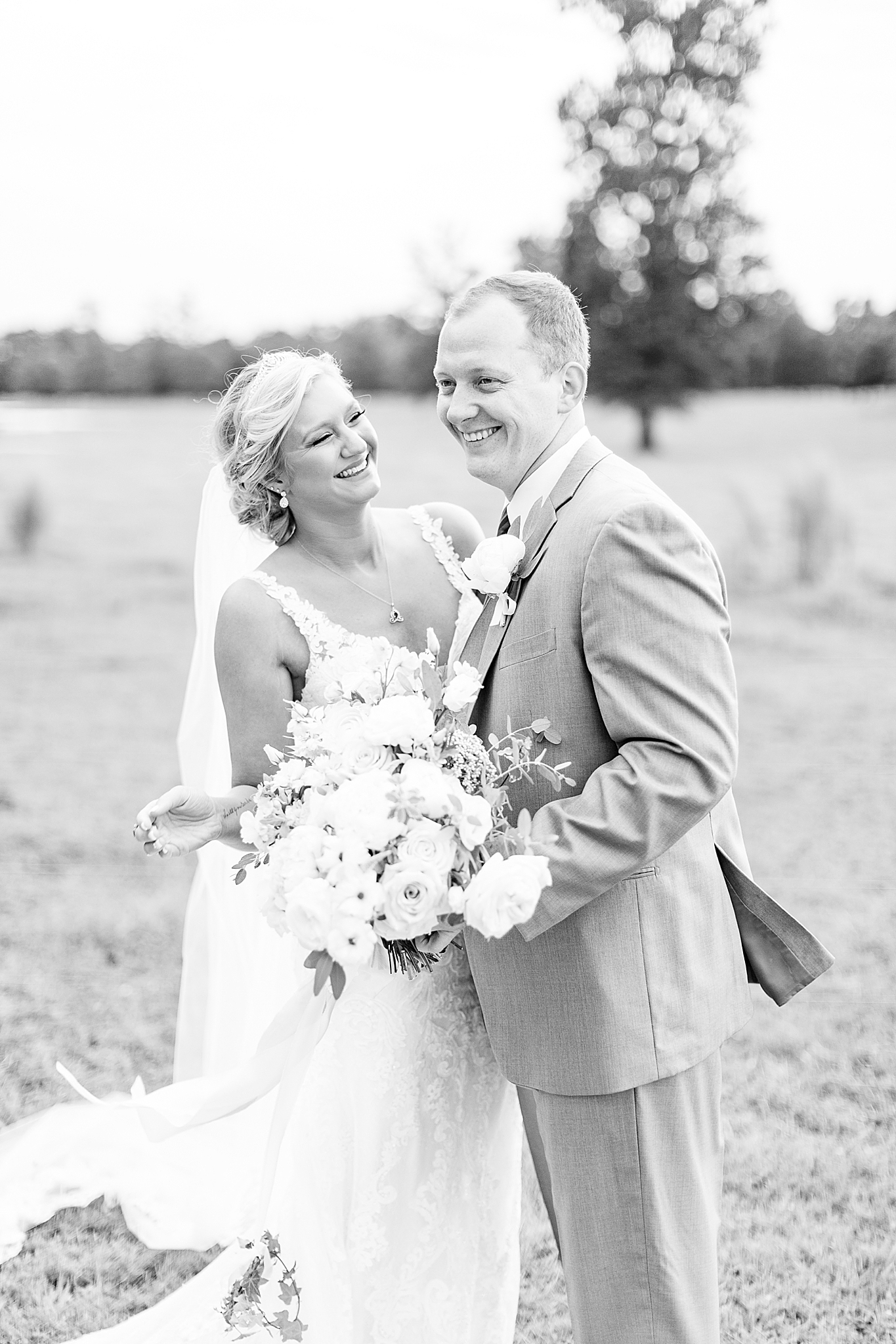 black and white wedding portraits at The Farm at Brusharbor