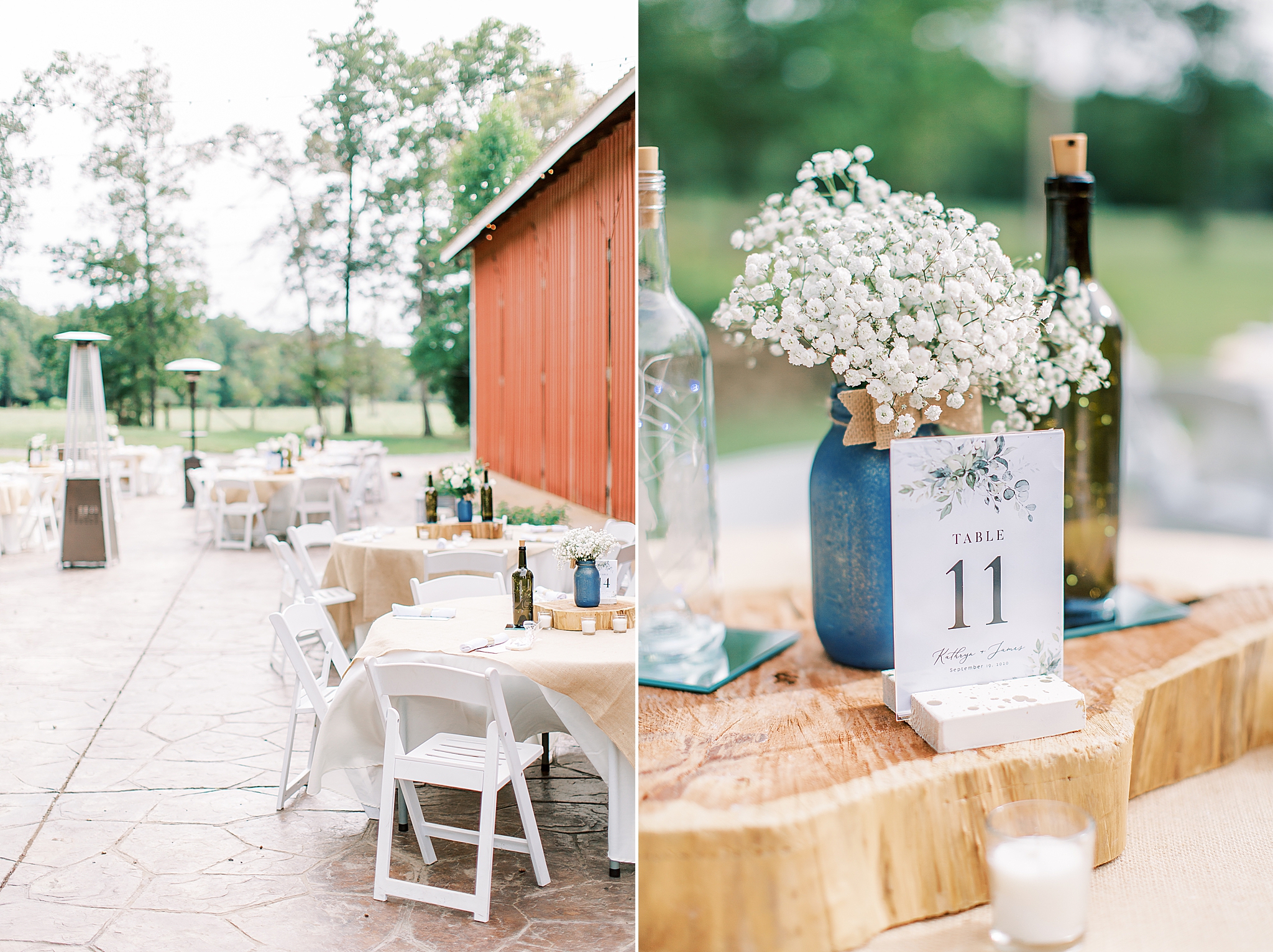outdoor wedding reception in Concord NC