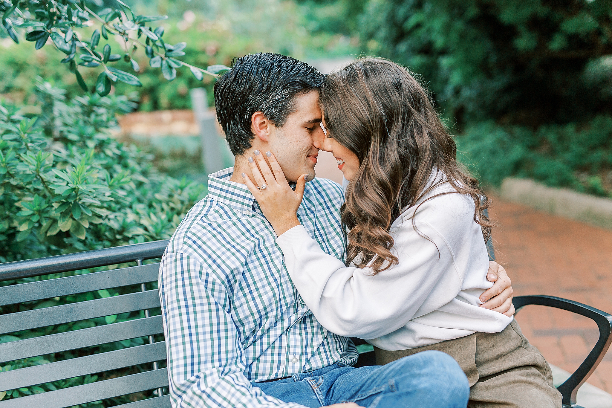 cozy fall engagement session in Romare Bearden Park