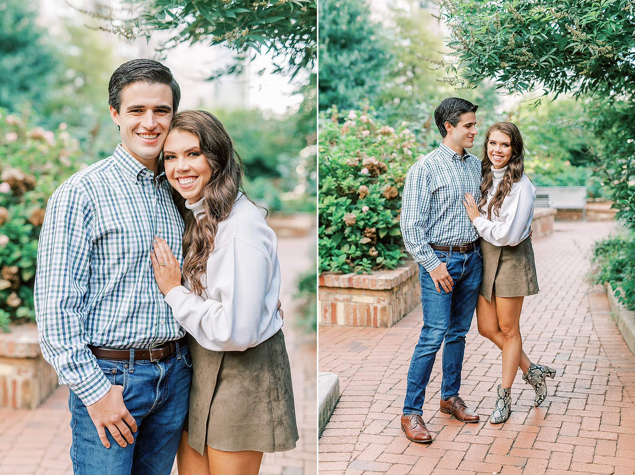 city engagement portraits in park with Kevyn Dixon Photography