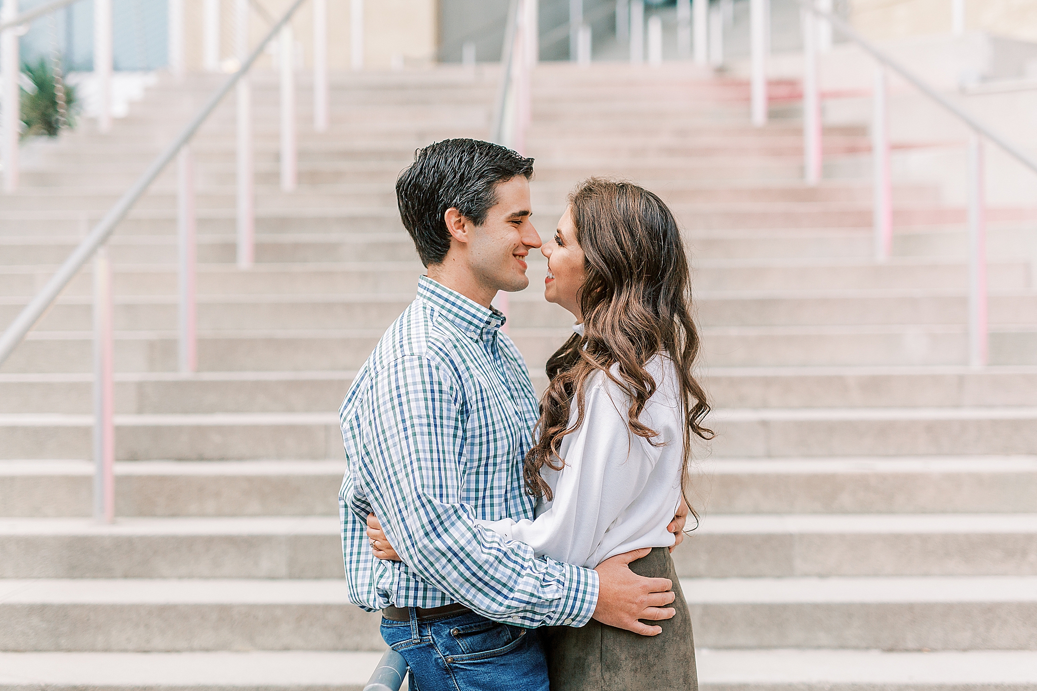 engagement photos at Mint Museum in Charlotte NC