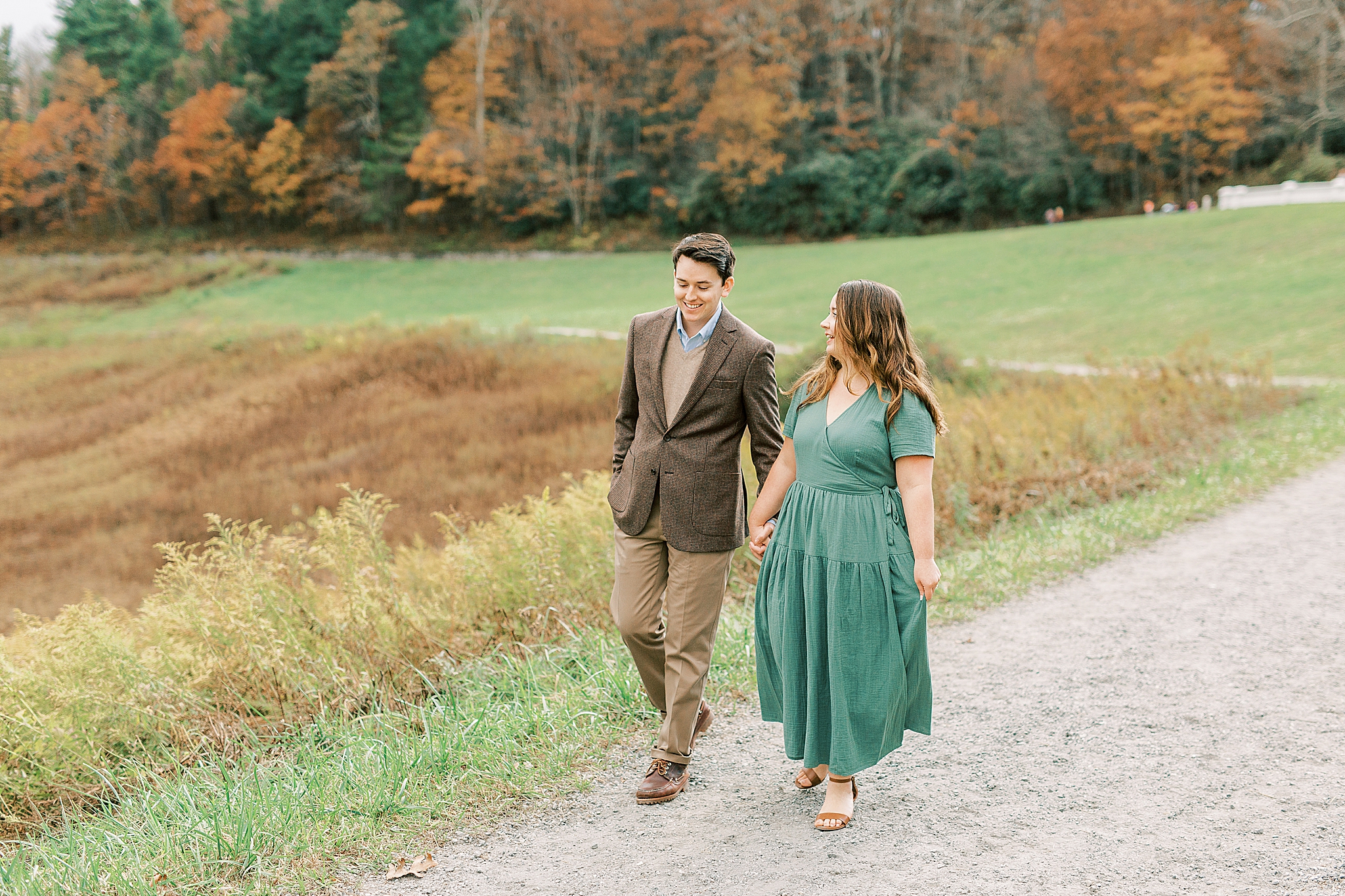 fall Boone NC engagement portraits at Moses Cone Manor