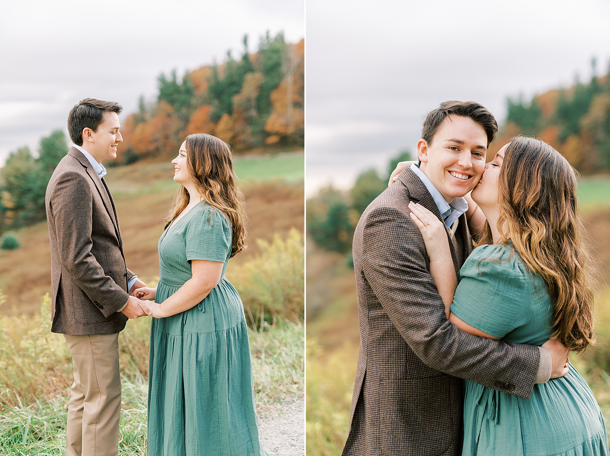 romantic fall engagement photos in Boone NC