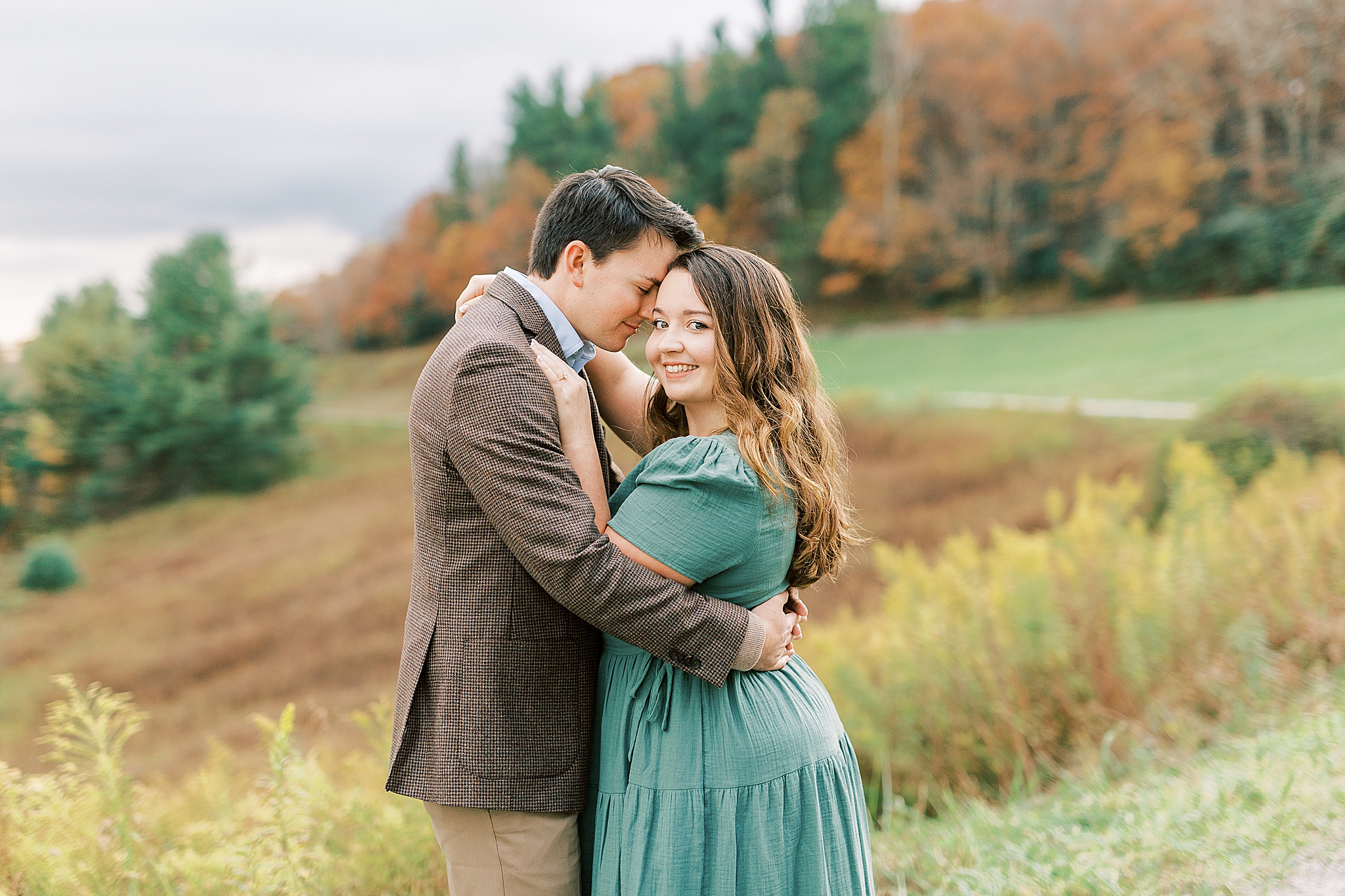 fall engagement session on mountaintop
