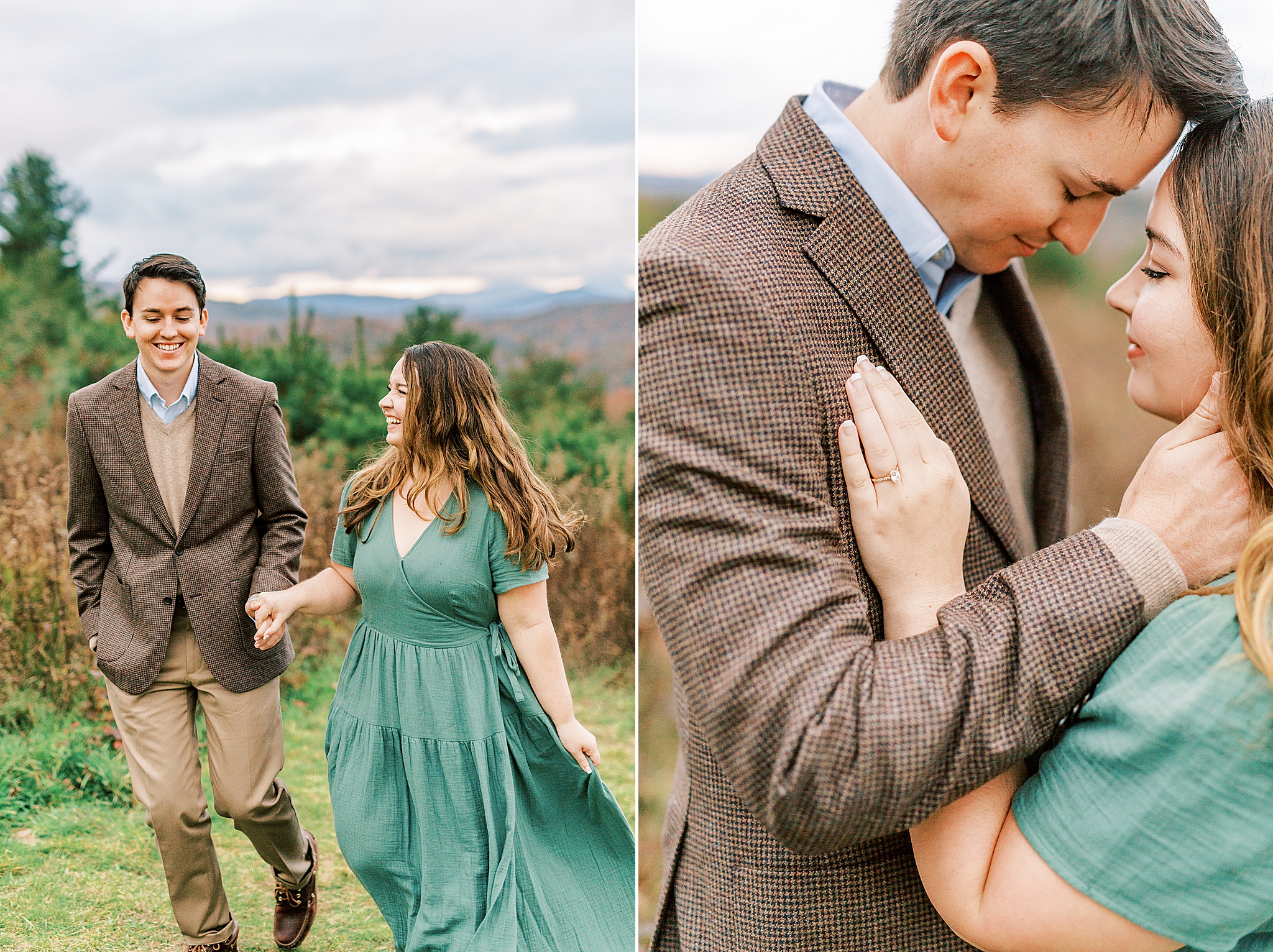 cozy fall engagement portraits on mountain
