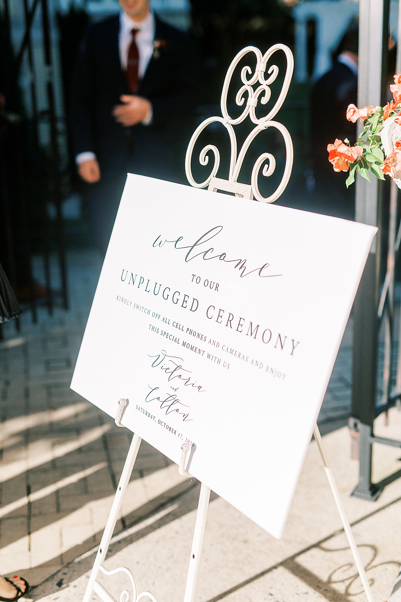 unplugged ceremony sign at Separk Mansion