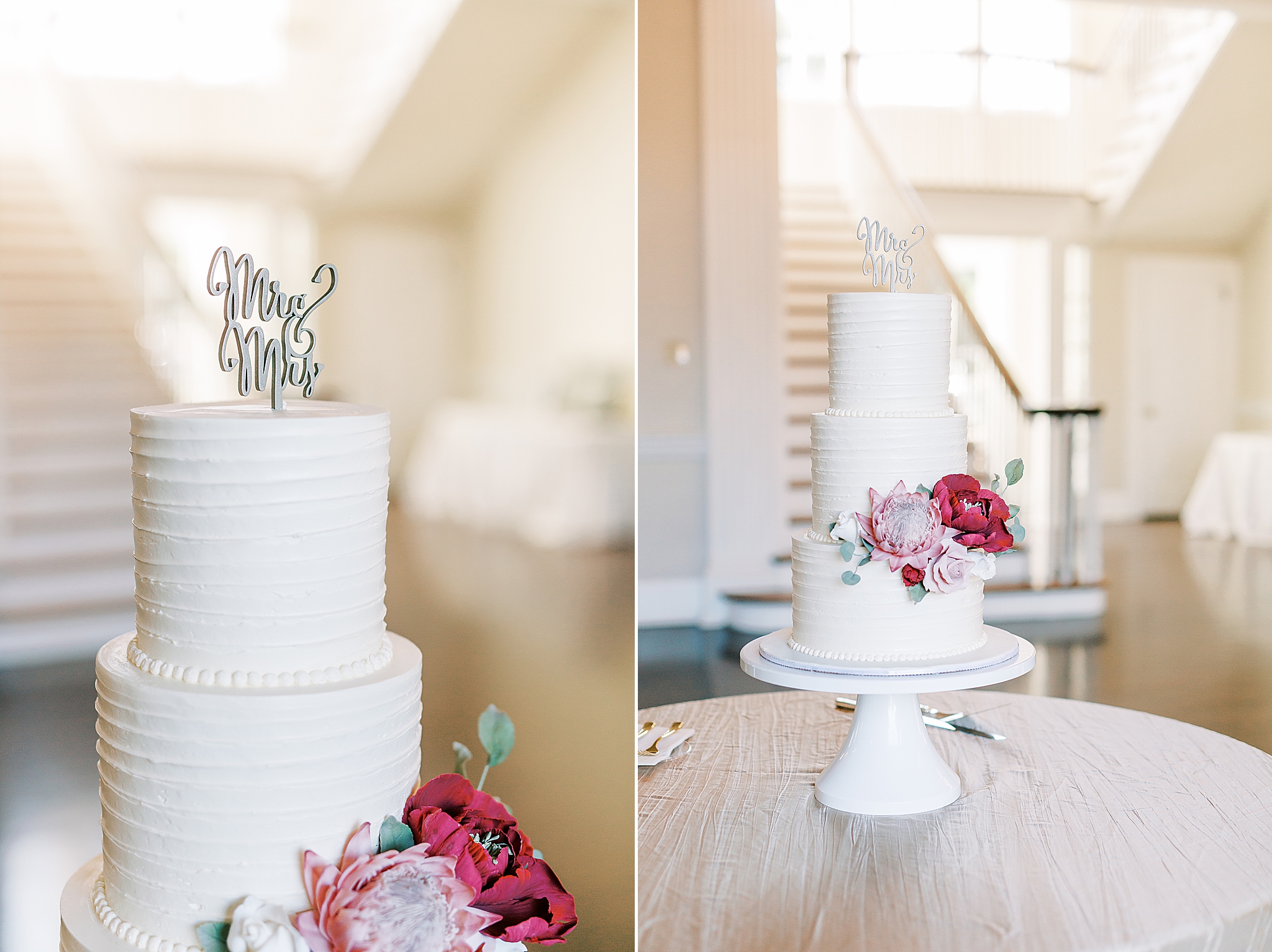 tiered wedding cake at Separk Mansion