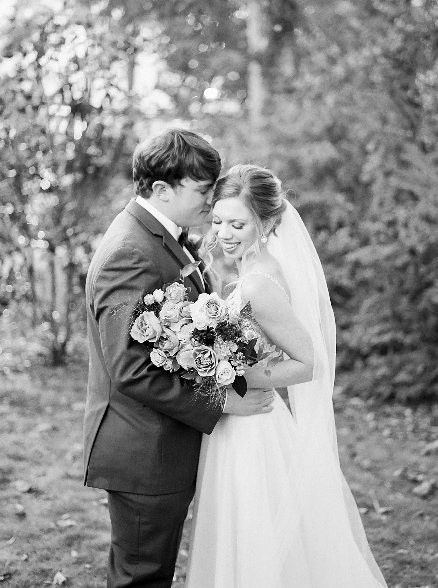 portraits of bride and groom at Ritchie Hill in Concord NC