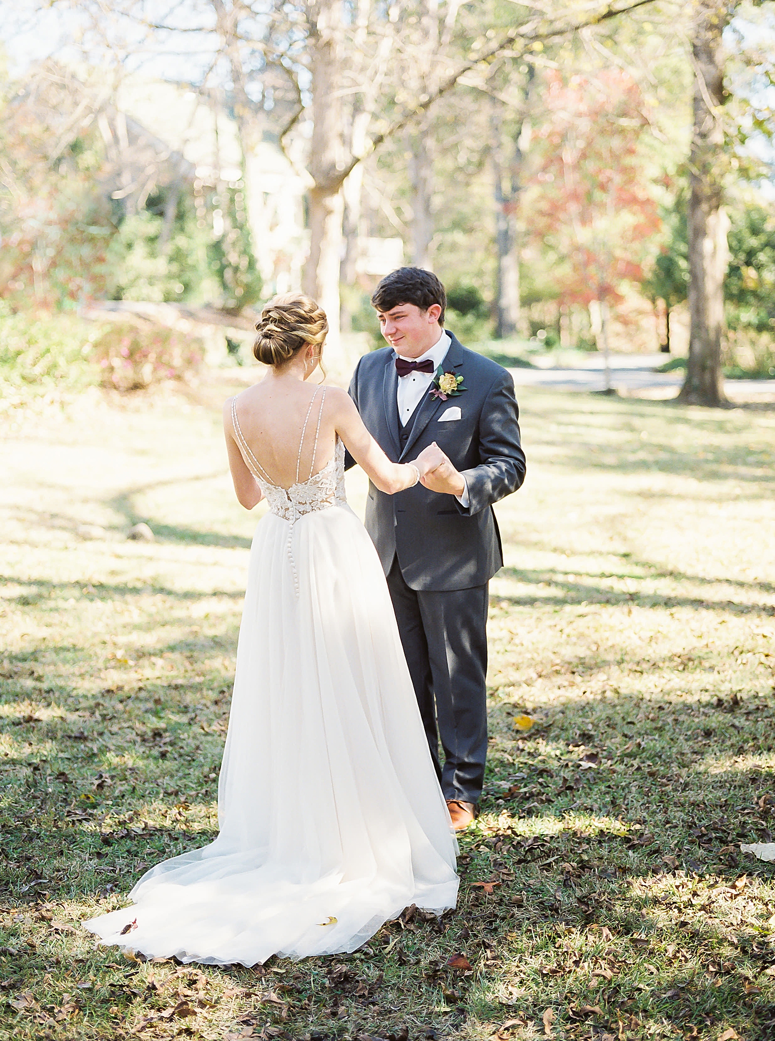 first look during Concord NC wedding day