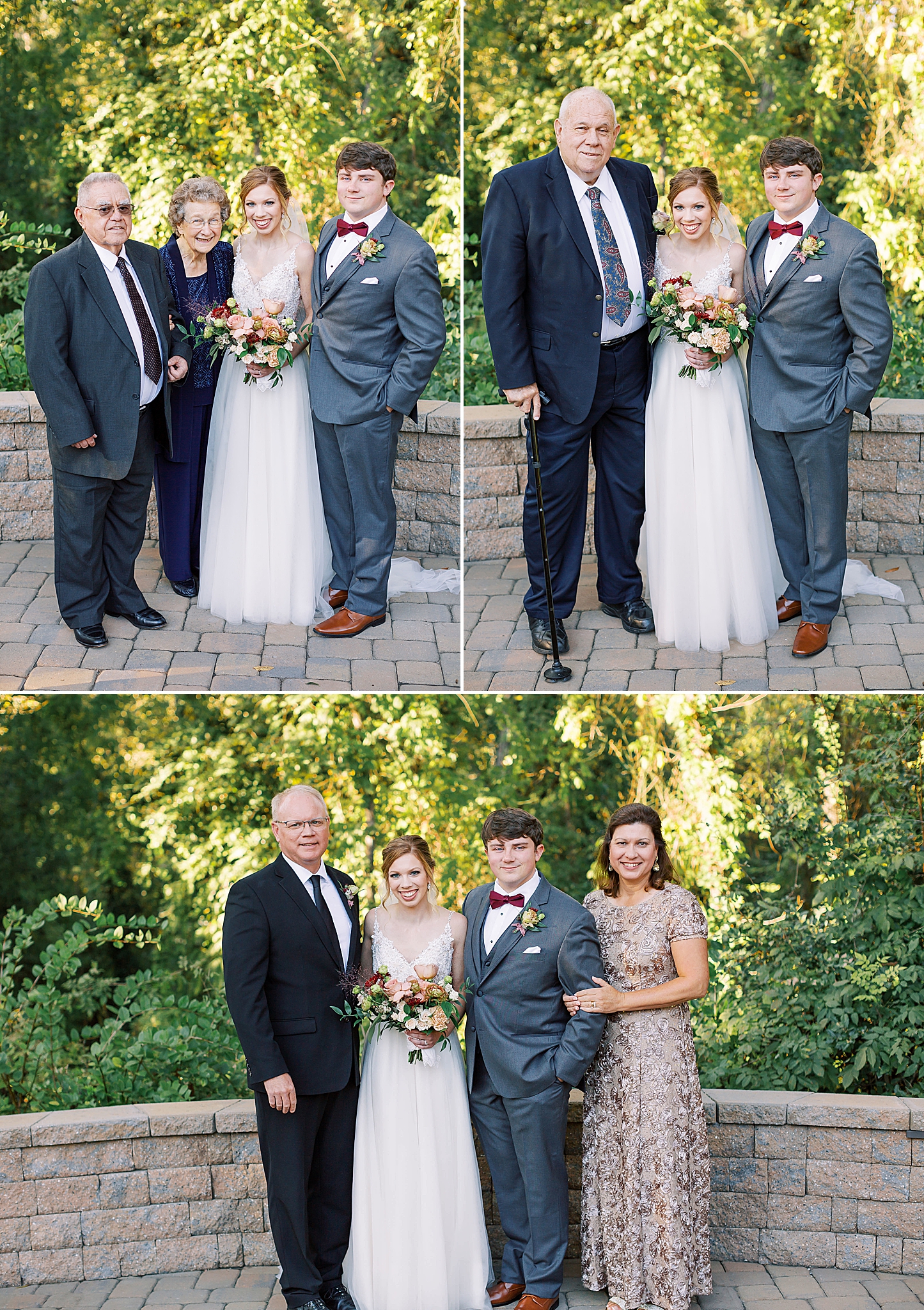 family portraits during NC wedding