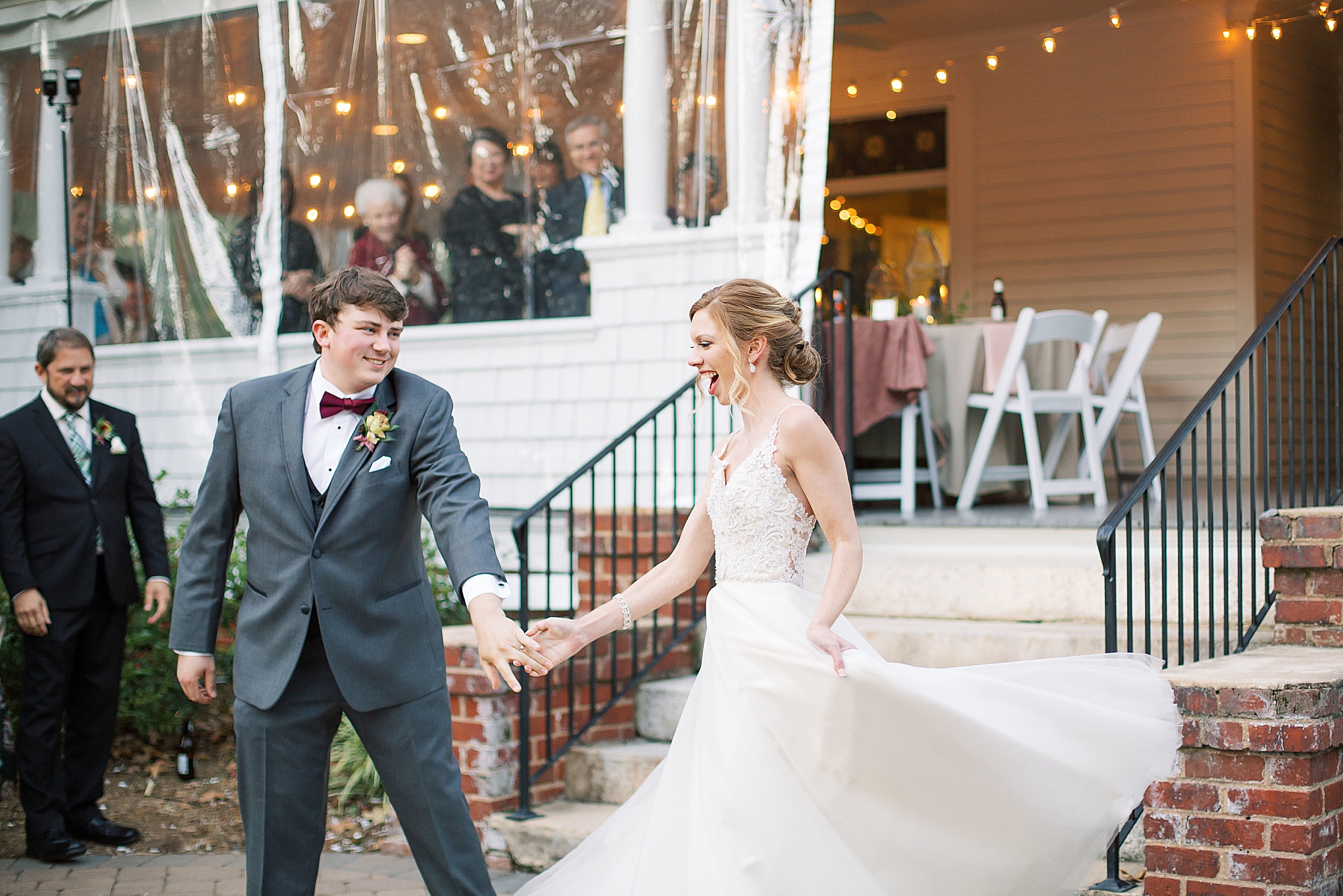 wedding reception on patio in Concord NC