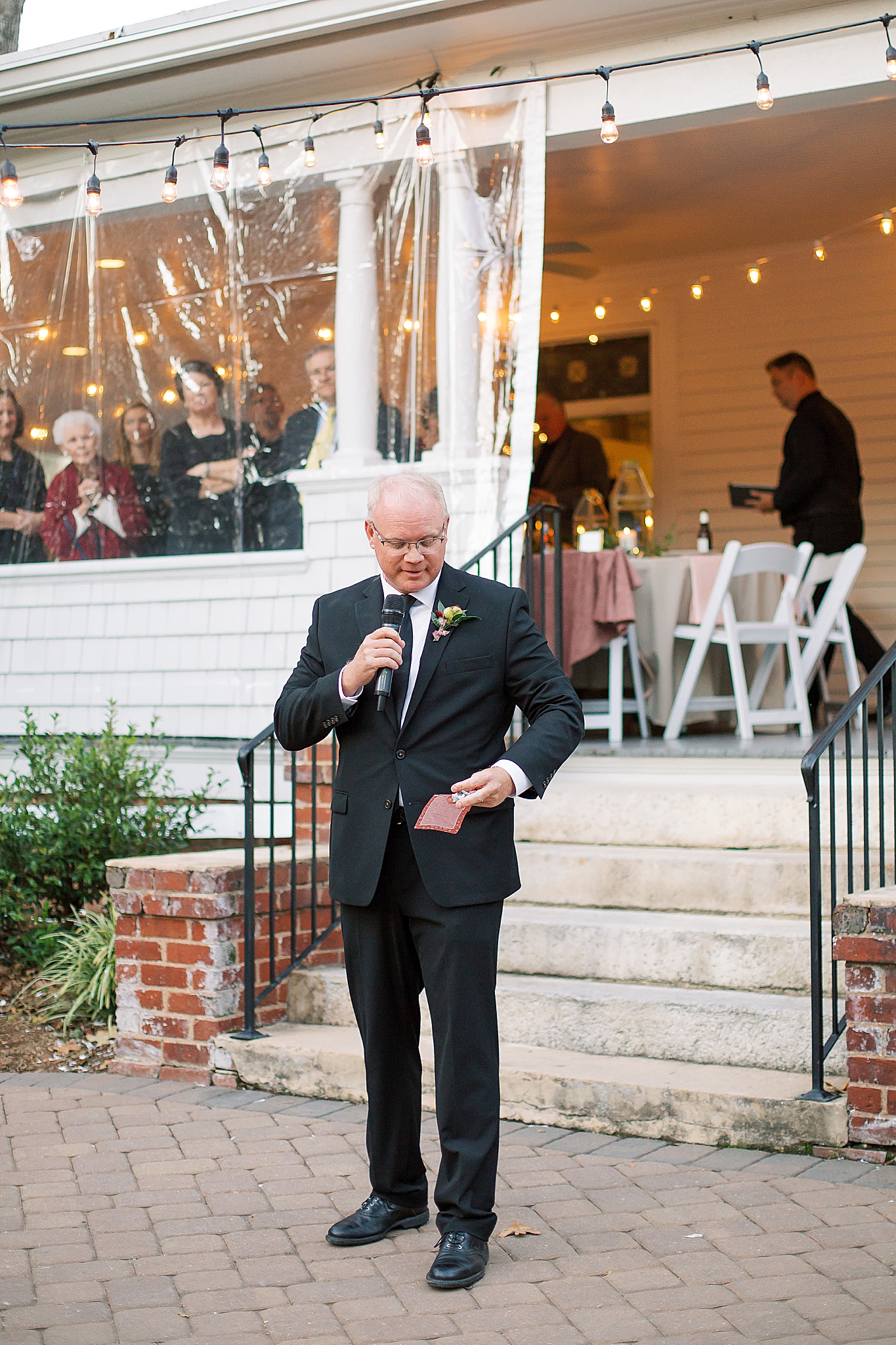 wedding reception on patio in Concord NC