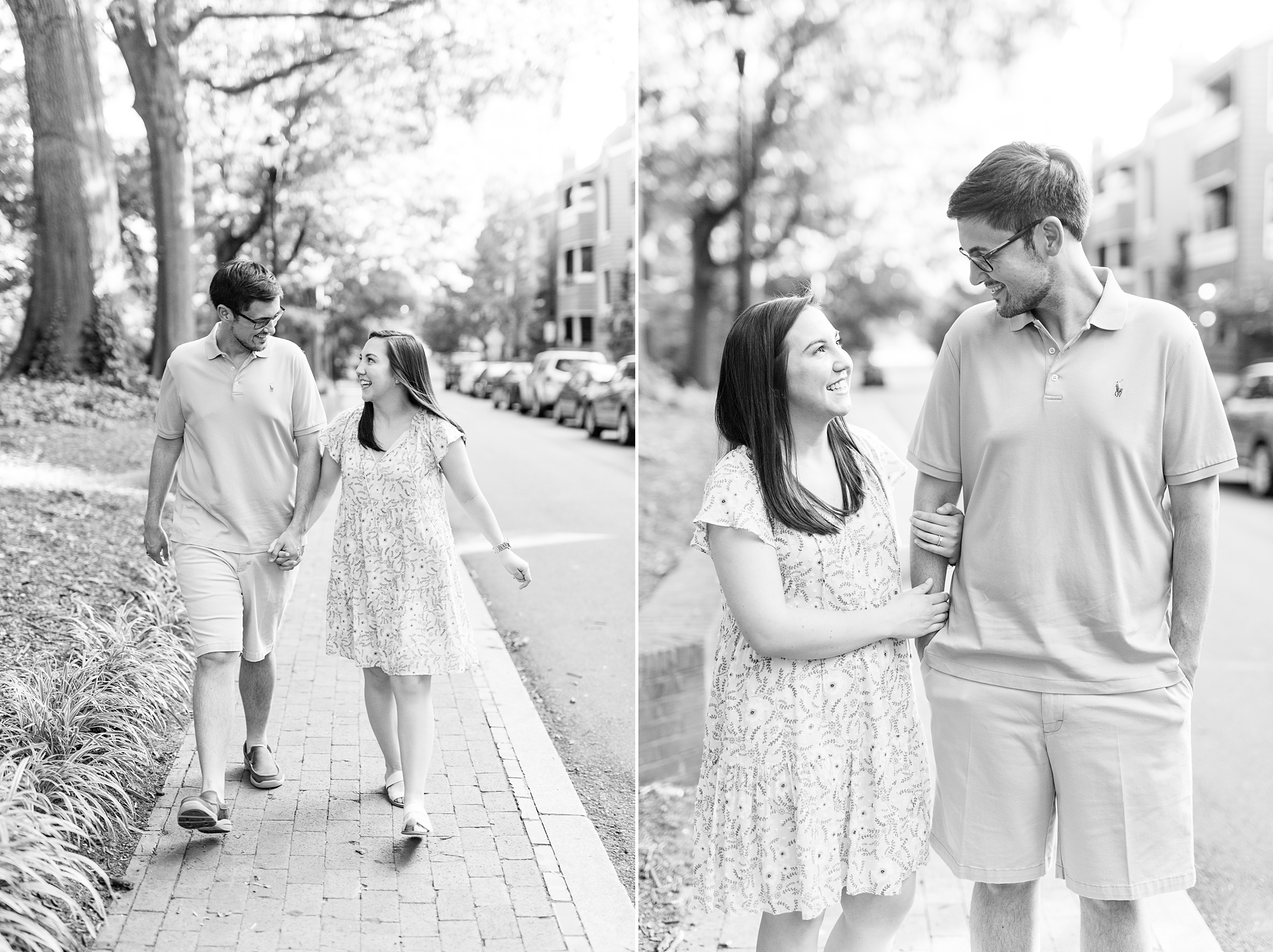 summer engagement portraits in Fourth Ward Park