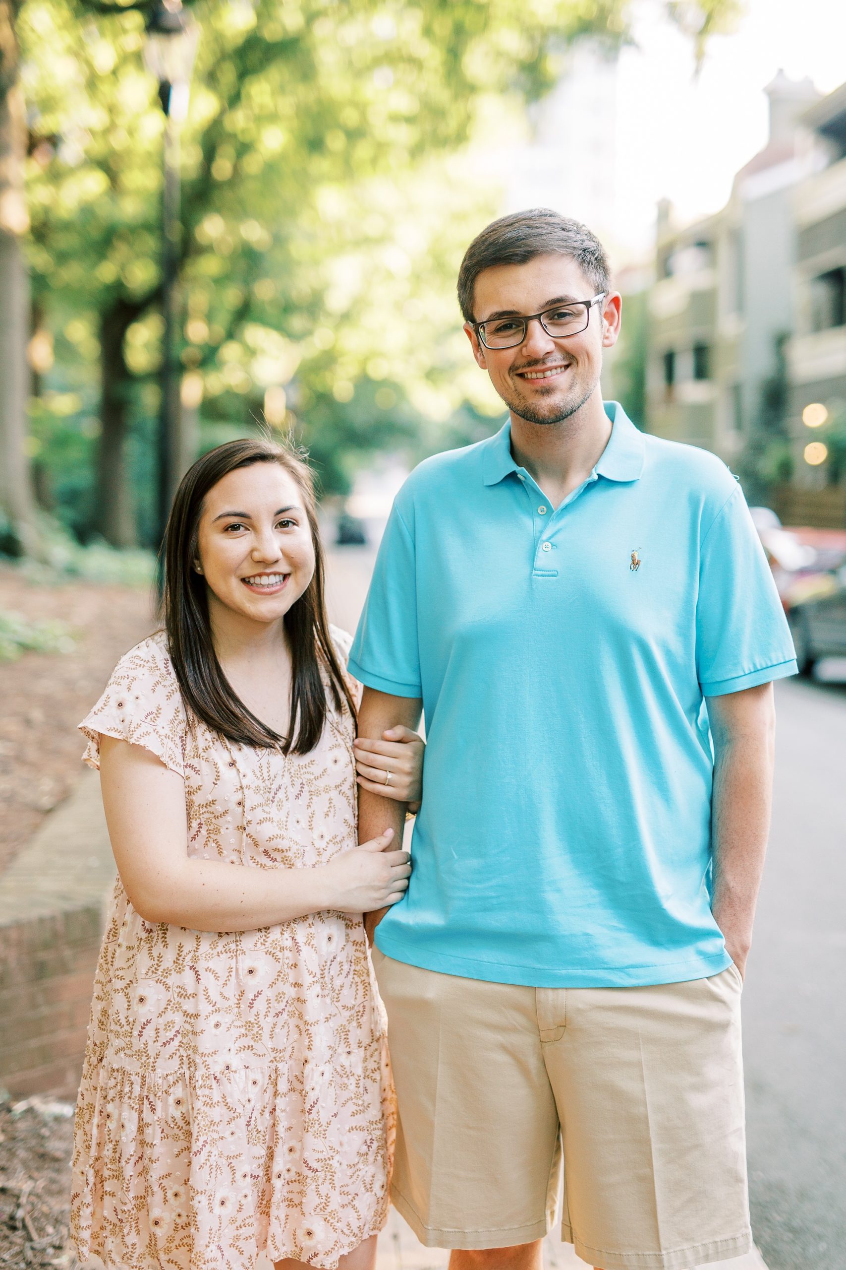 casual summer engagement session in Charlotte NC
