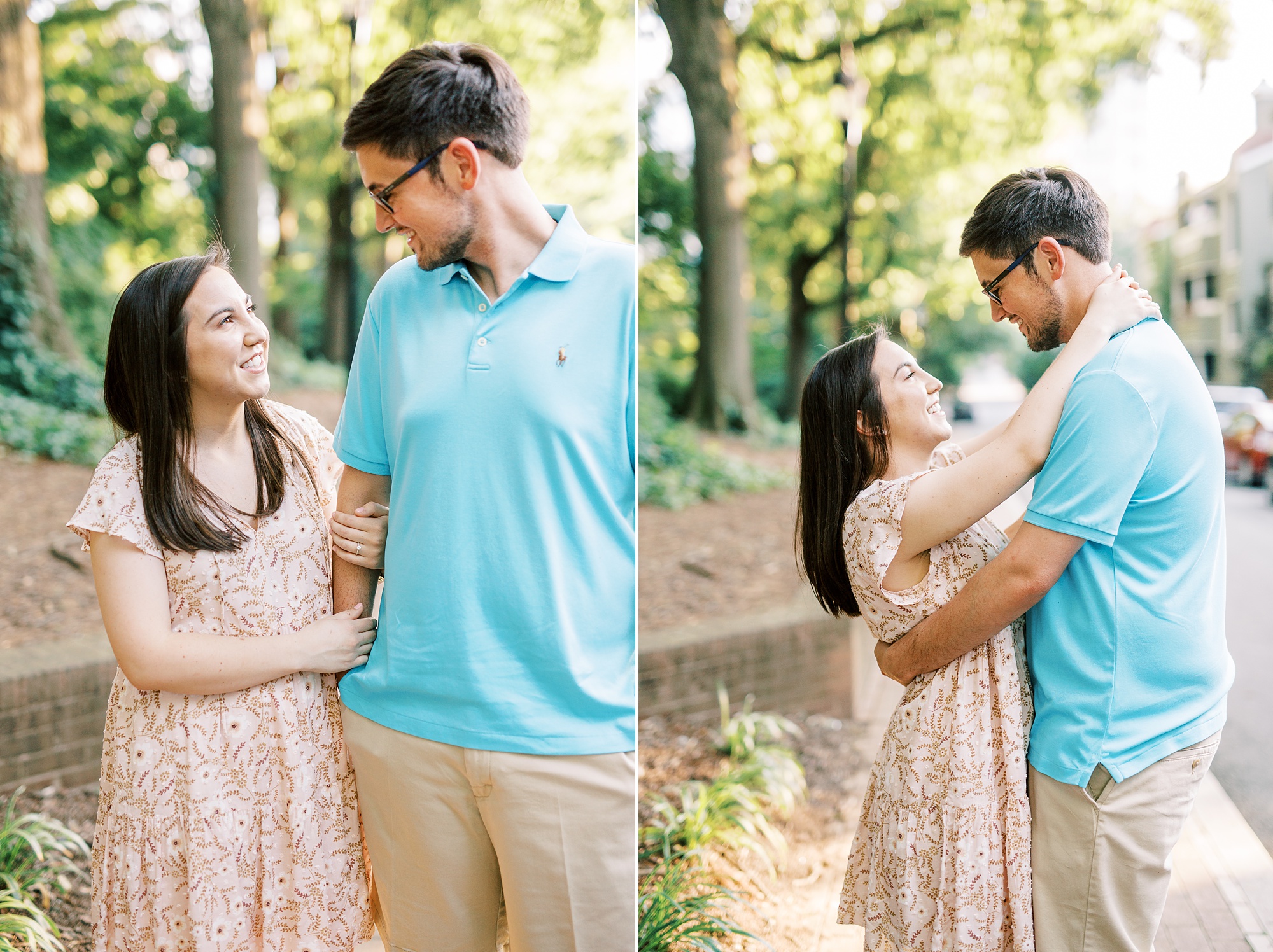 summer engagement photos in Charlotte NC with young couple