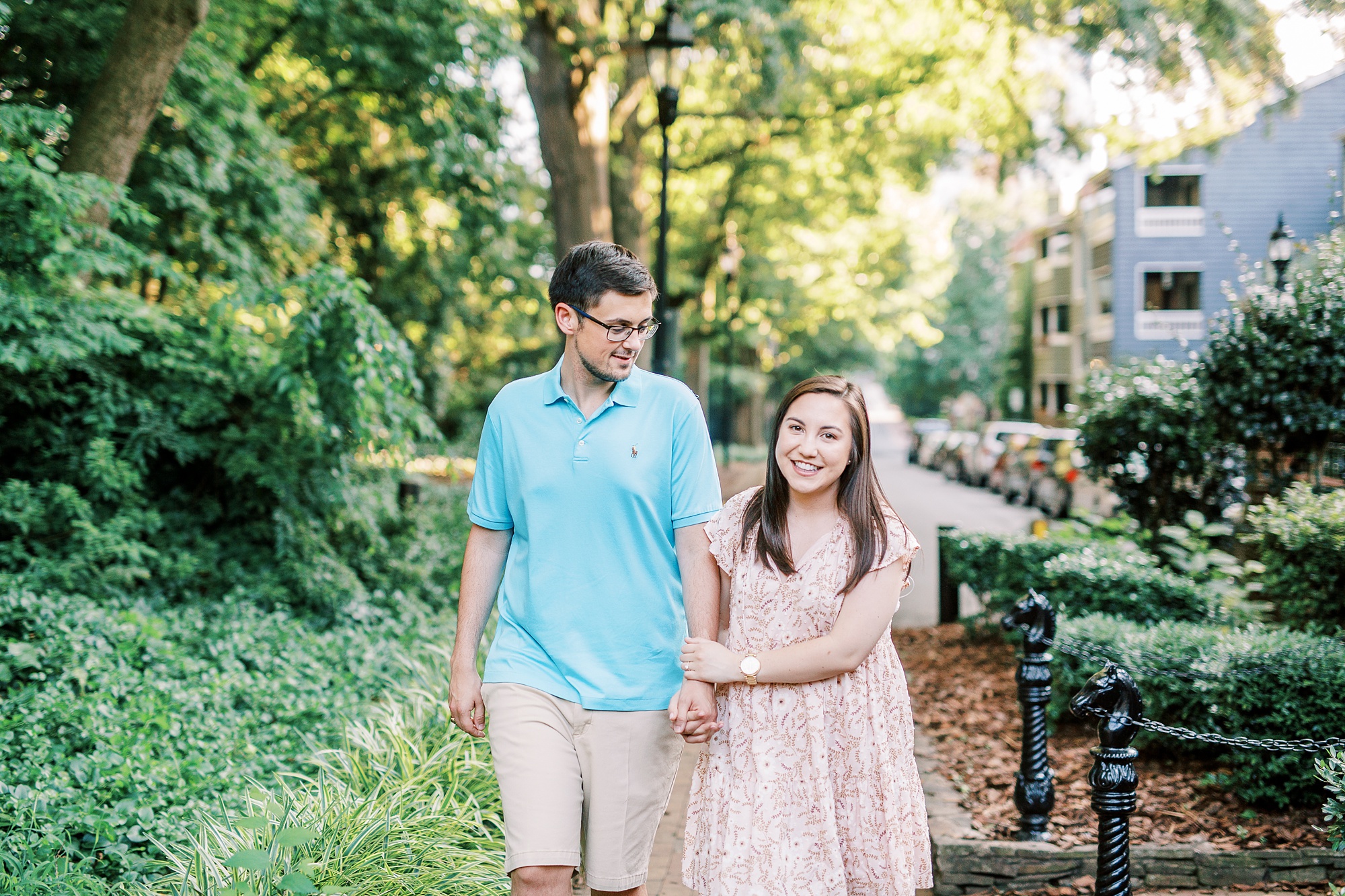 Fourth Ward Park engagement portraits in Charlotte NC
