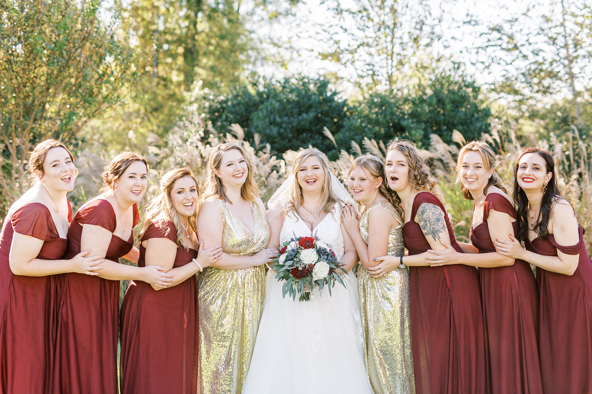fall bridal party inspiration for Cleveland NC wedding
