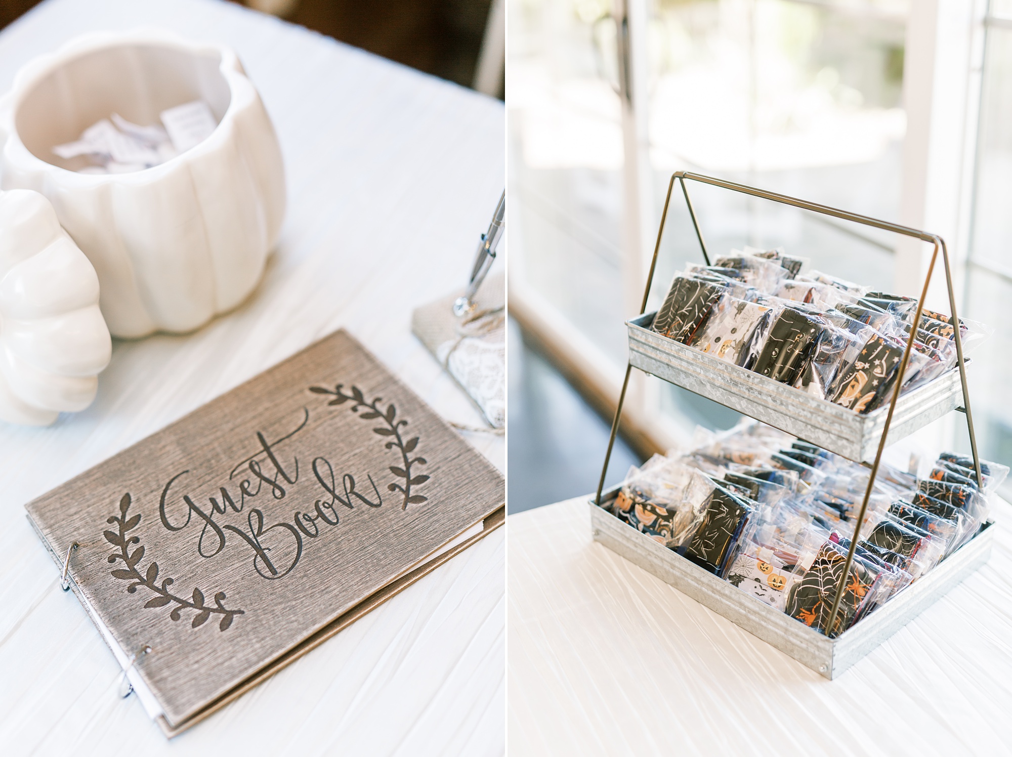 the Arbors Events wedding reception guest book