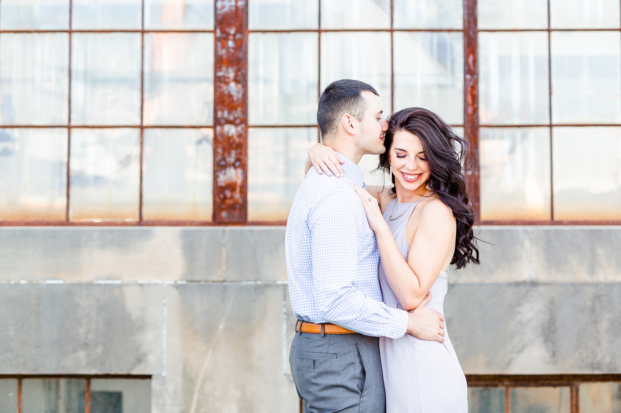 Charlotte NC engagement portraits at Camp North End