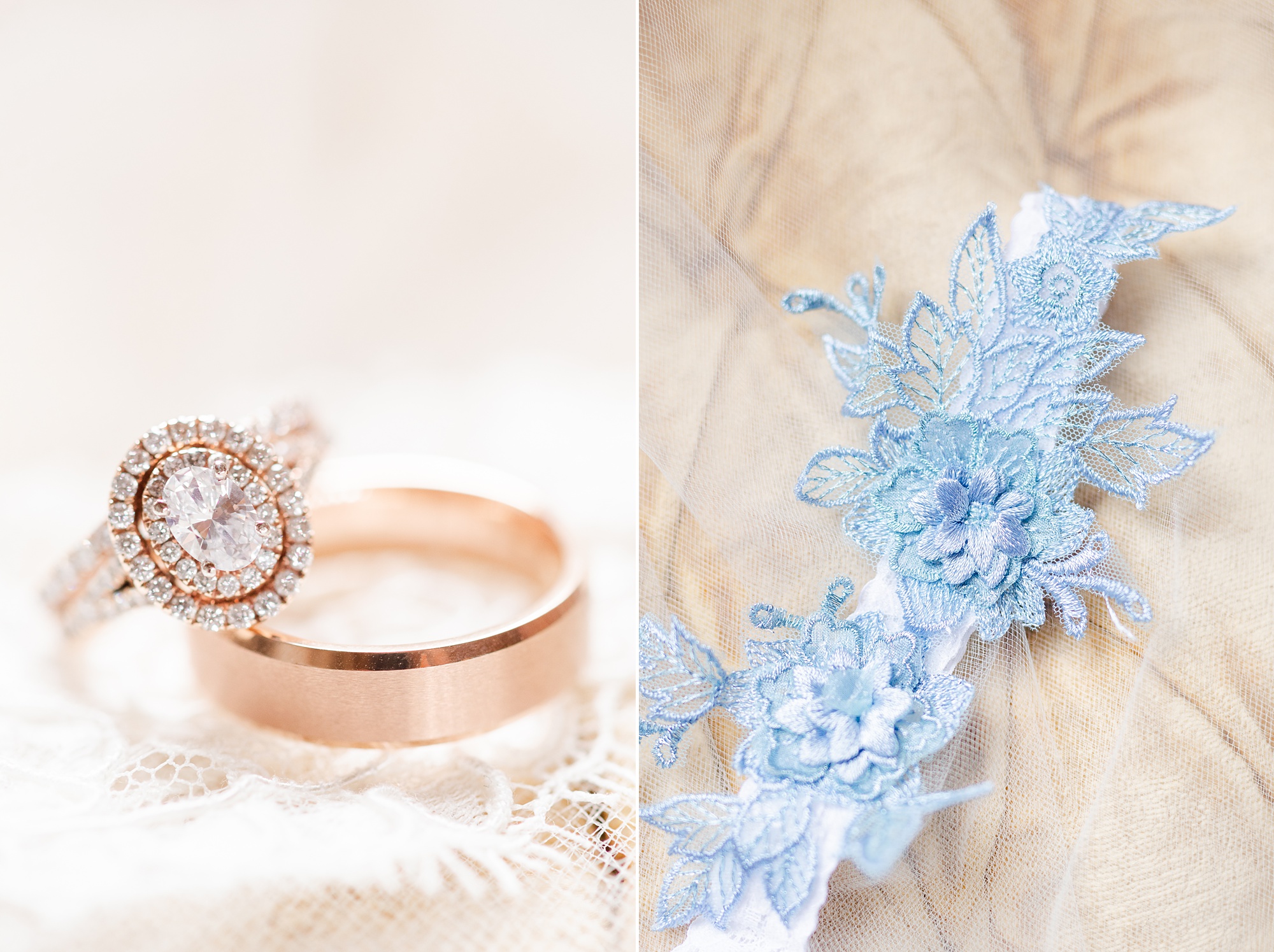 bride's rings and garter for Providence Cotton Mill wedding
