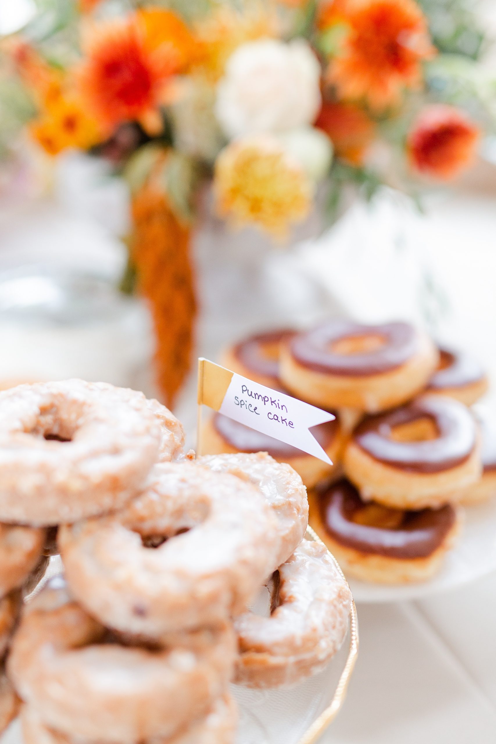 fall donuts for Providence Cotton Mill wedding reception
