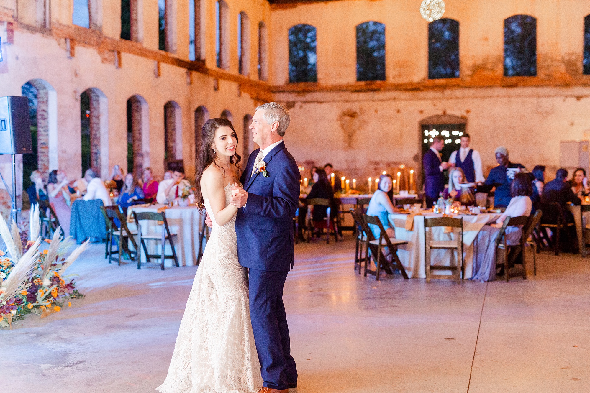 bride and dad dance during wedding reception