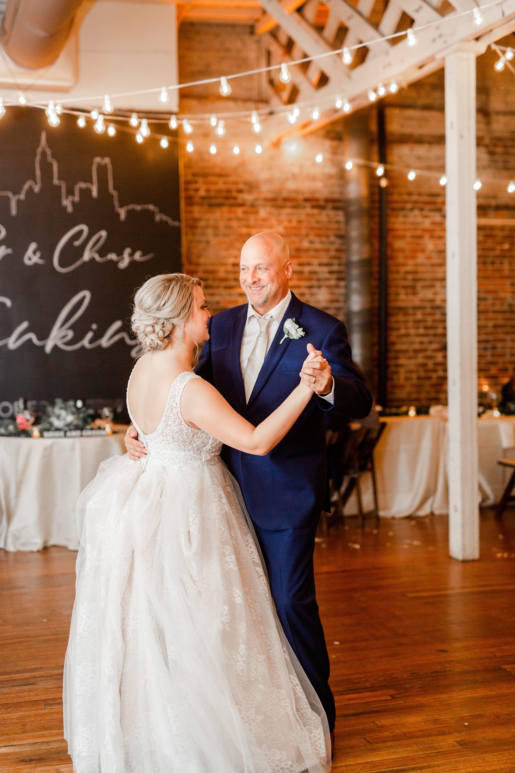 father-daughter dance at Raleigh NC wedding reception