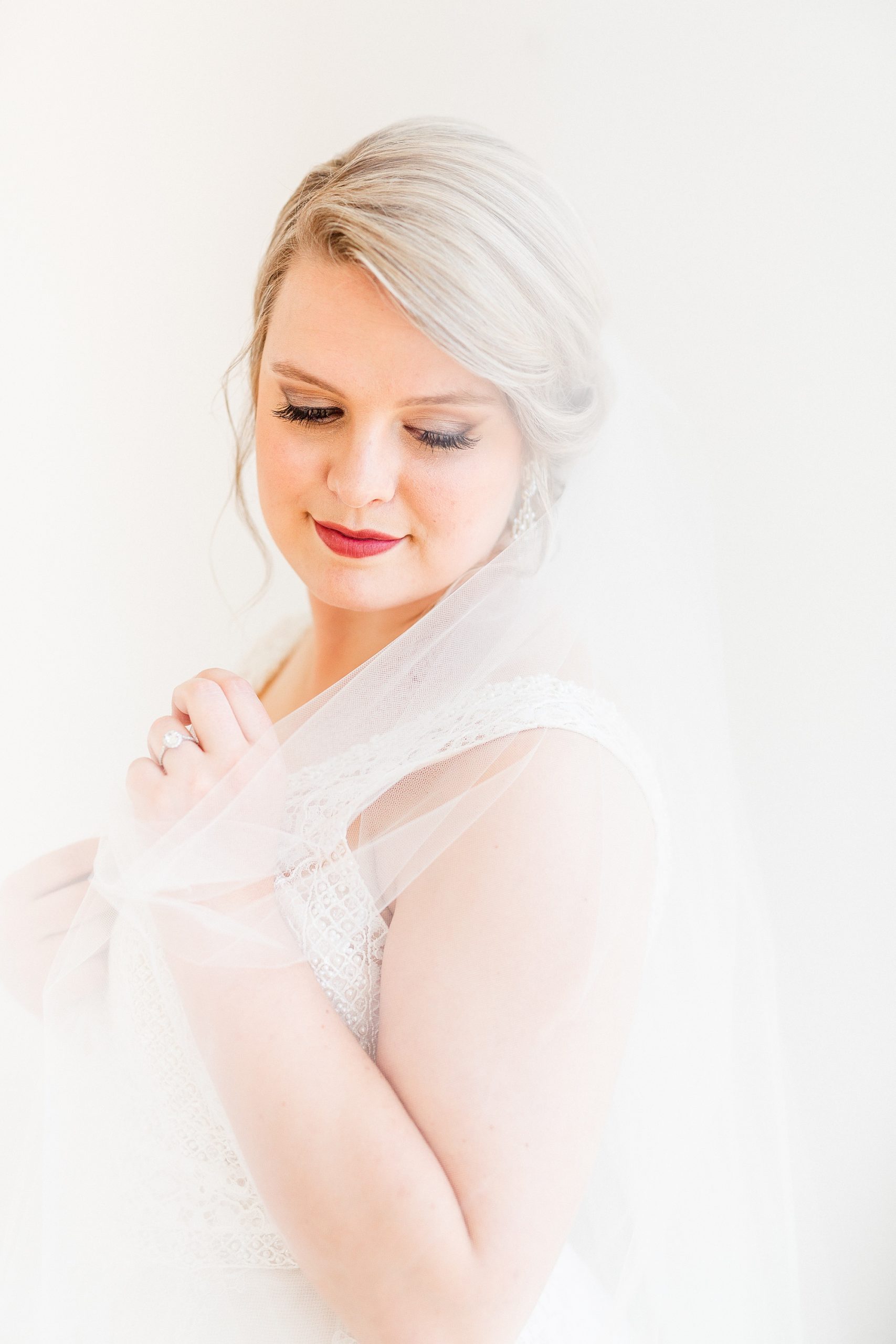 Raleigh NC bridal session with veil
