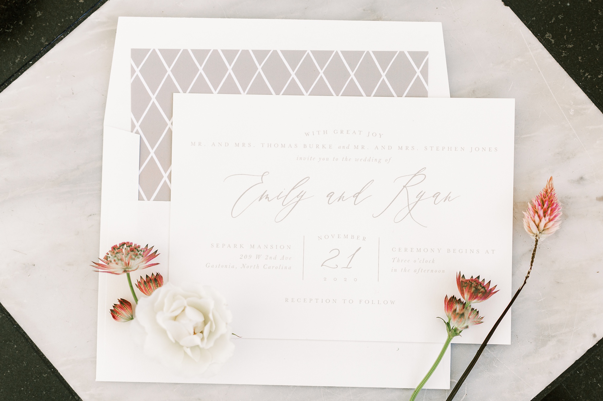 elegant fall wedding invitation