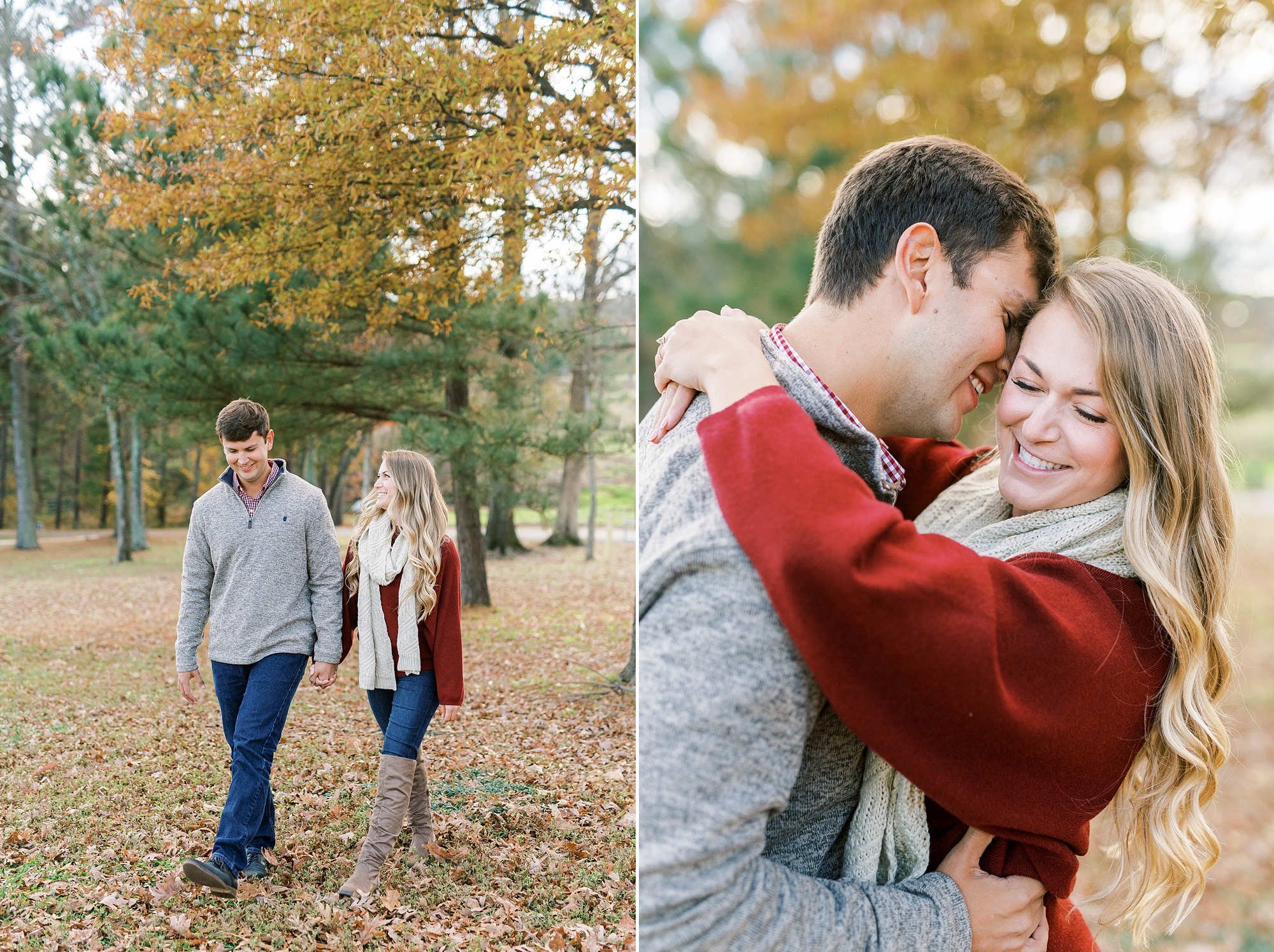 fall engagement portraits in Raleigh NC