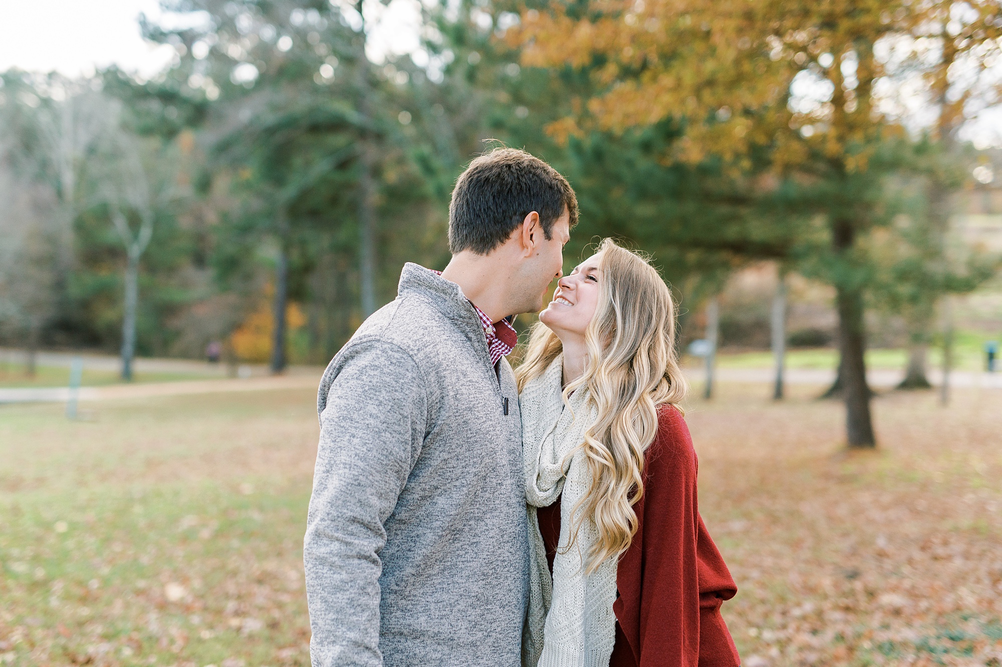 Raleigh NC engagement portraits in the fall