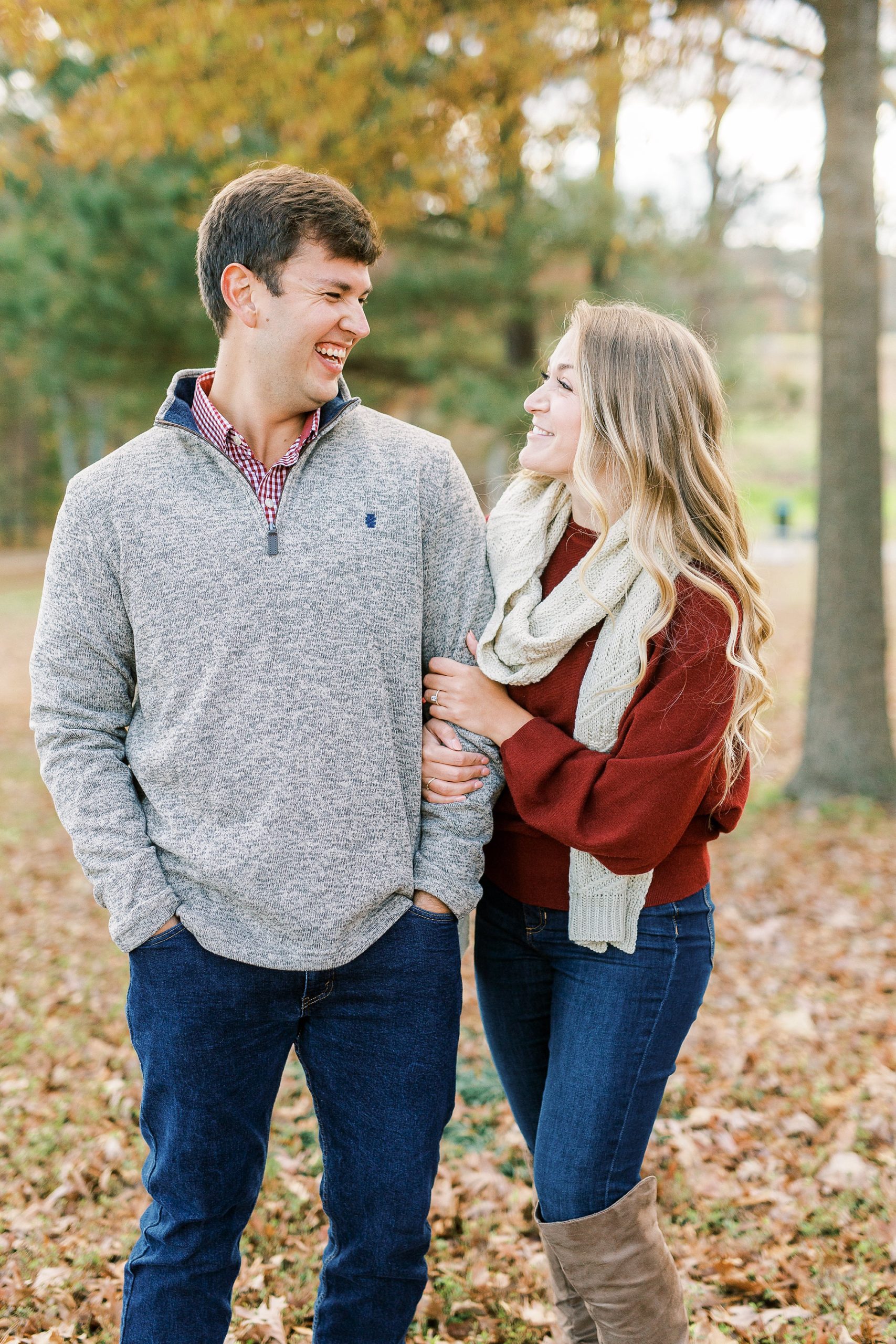 romantic fall engagement session in Raleigh NC