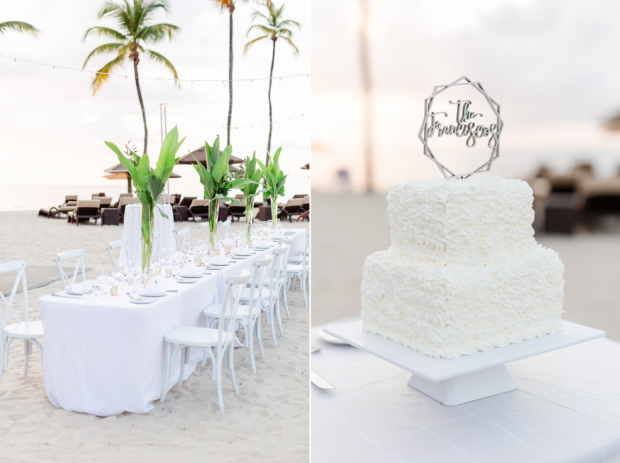beach wedding reception details