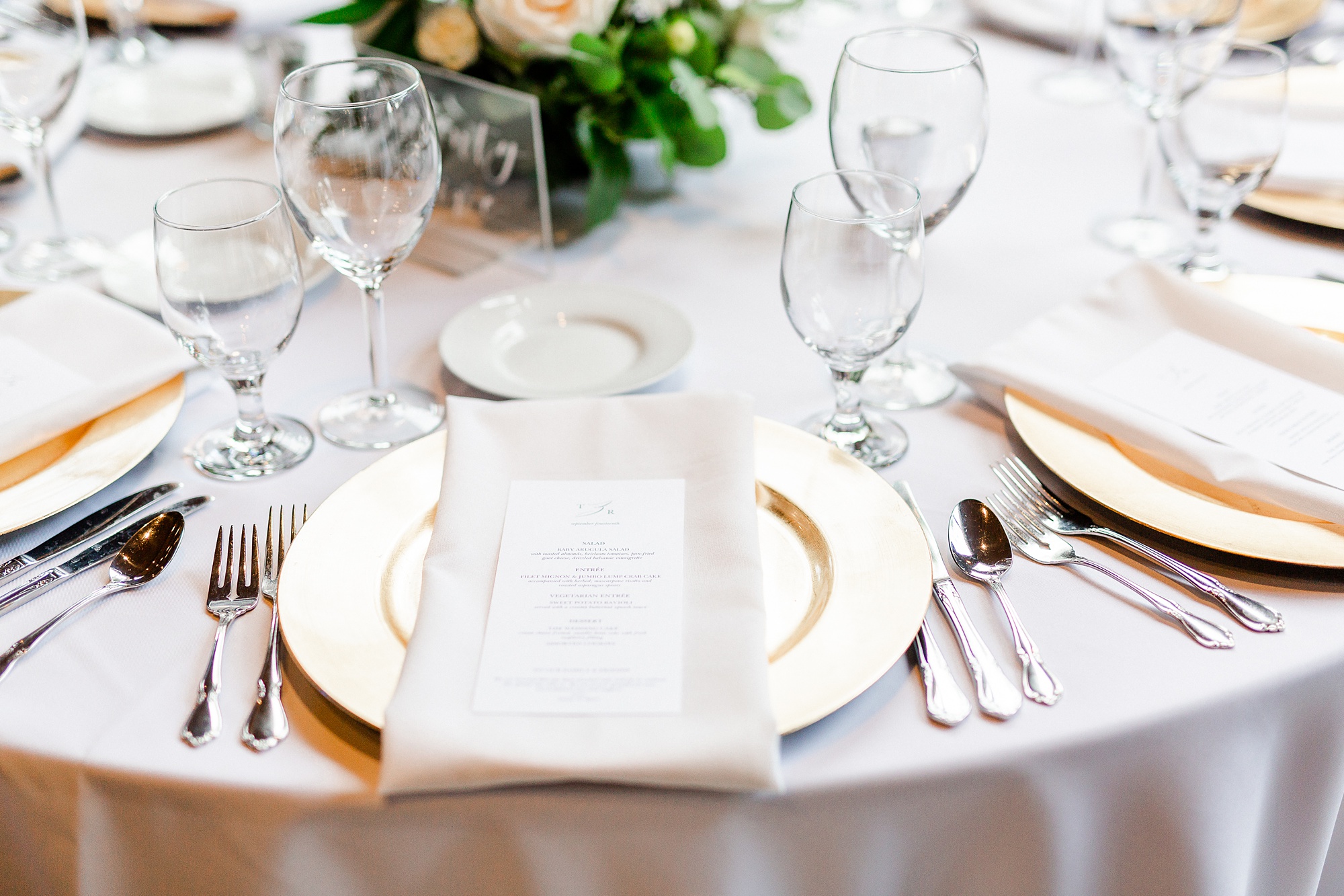 place settings for minimalist Byron's South End wedding reception
