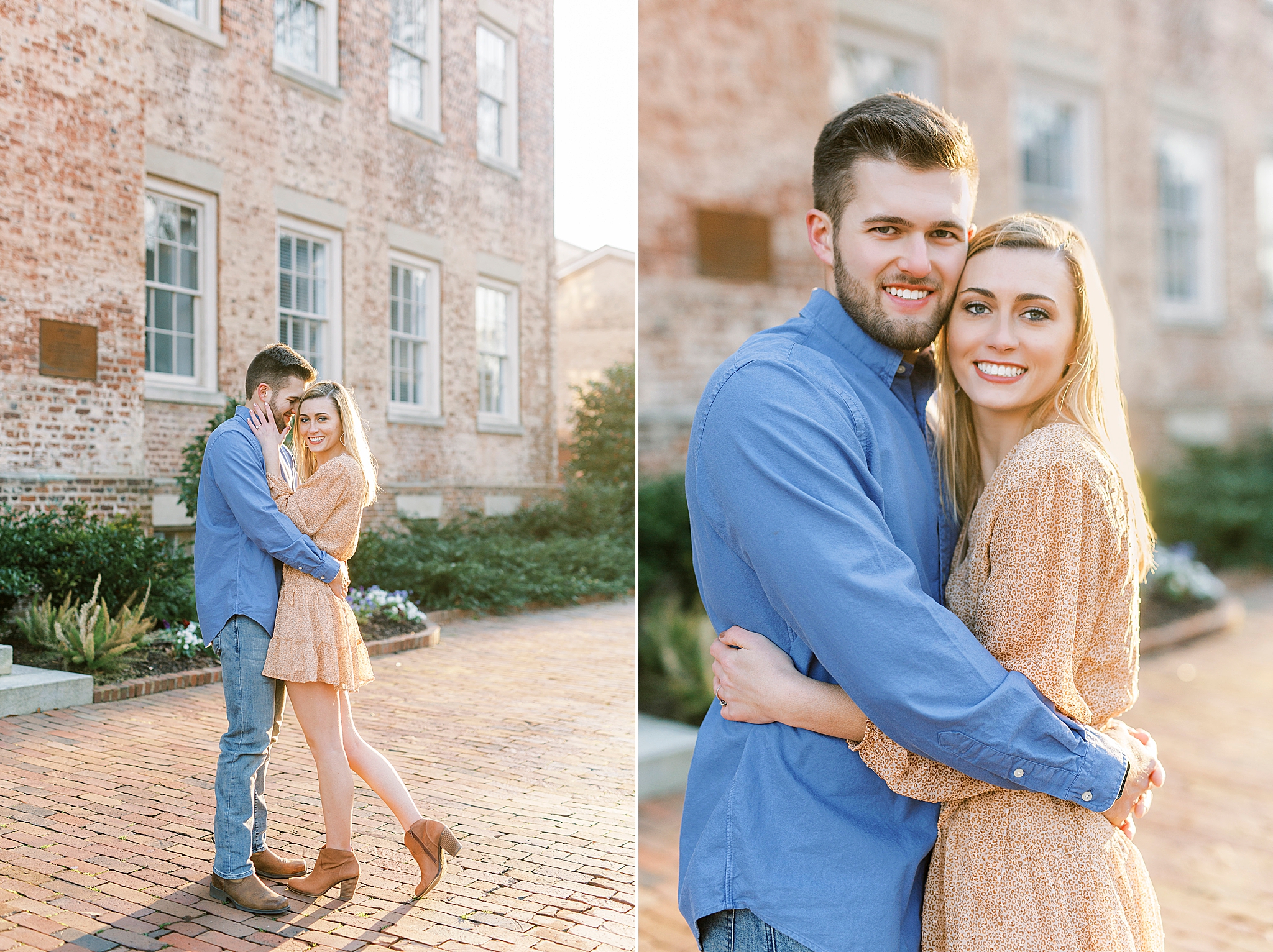 Chapel Hill engagement session during the winter at sunset
