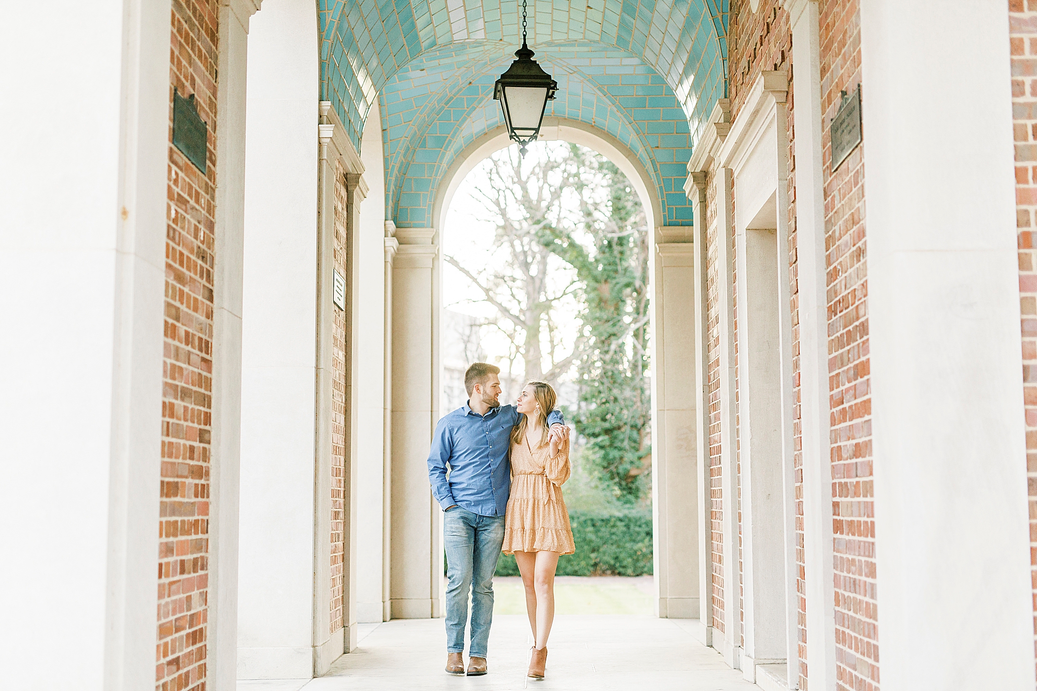 winter engagement session at UNC Chapel Hill