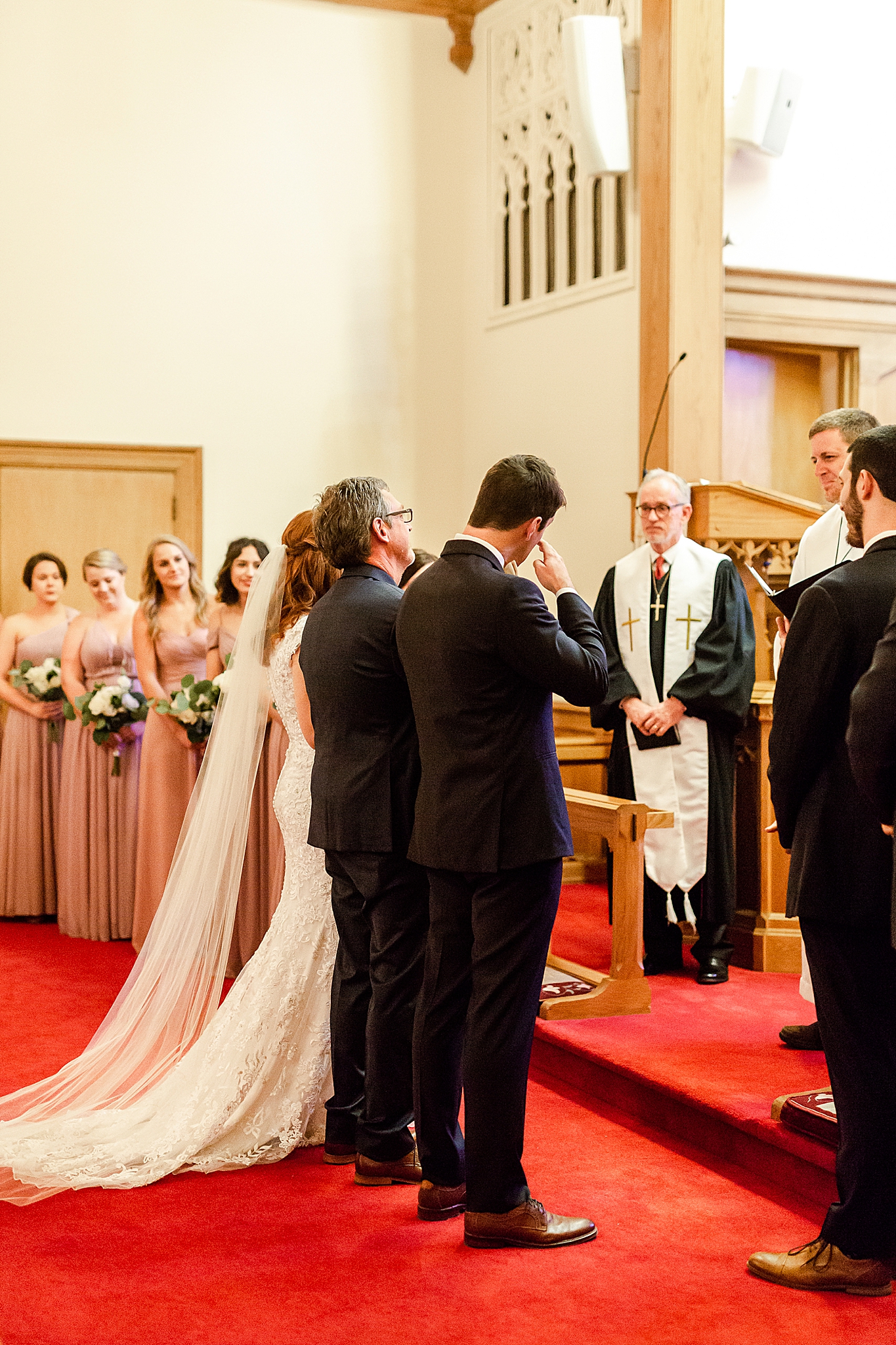 traditional classic Southern wedding ceremony in local church