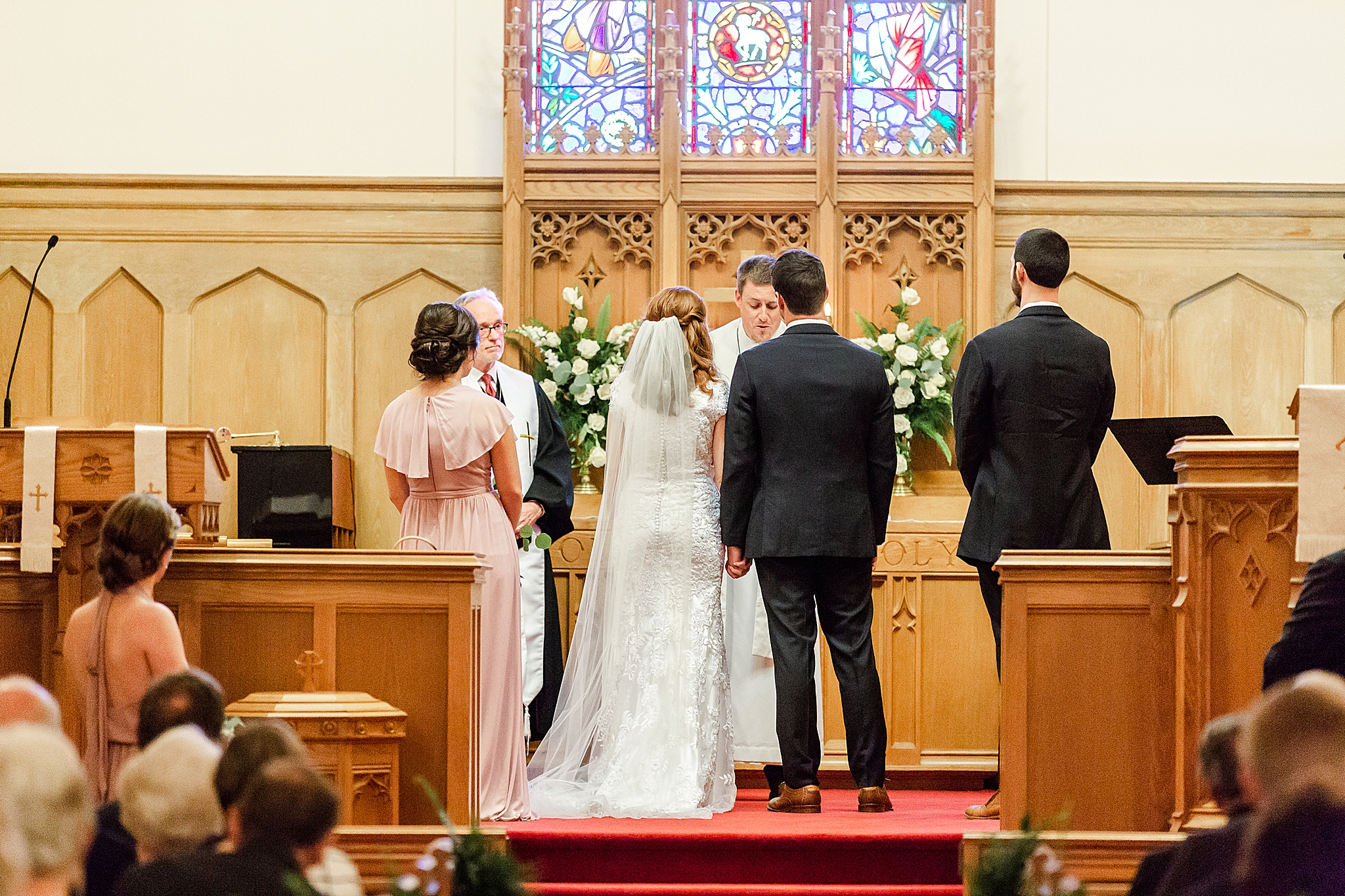 traditional classic Southern wedding ceremony in local church