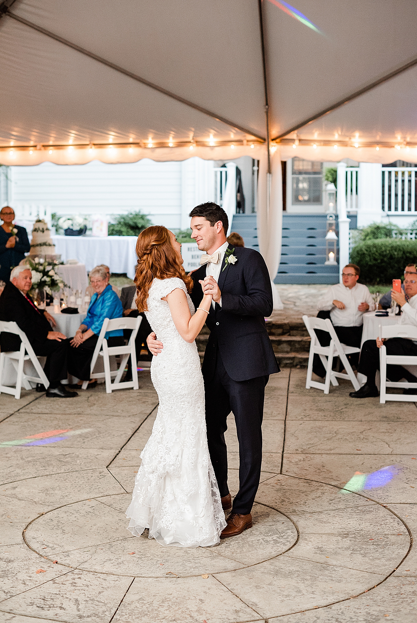 couple dances during Lake O' The Woods Plantation wedding reception