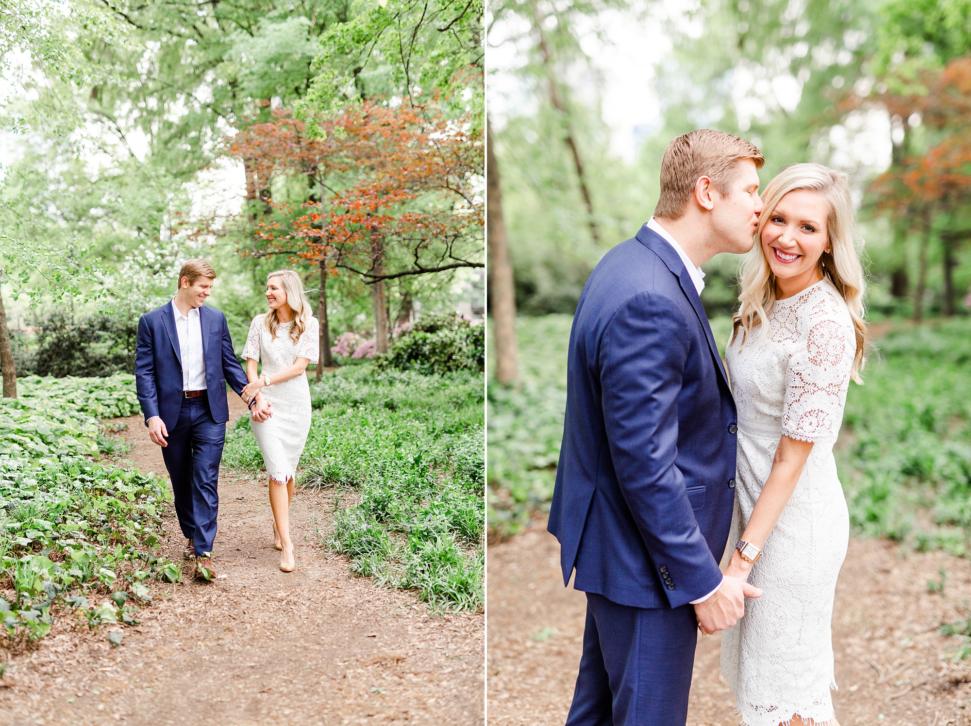 stylish Charlotte engagement session in Fourth Ward Park