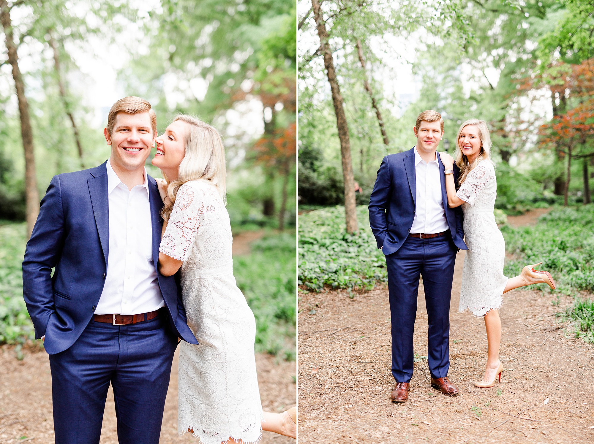 stylish Charlotte engagement session with bride in white dress