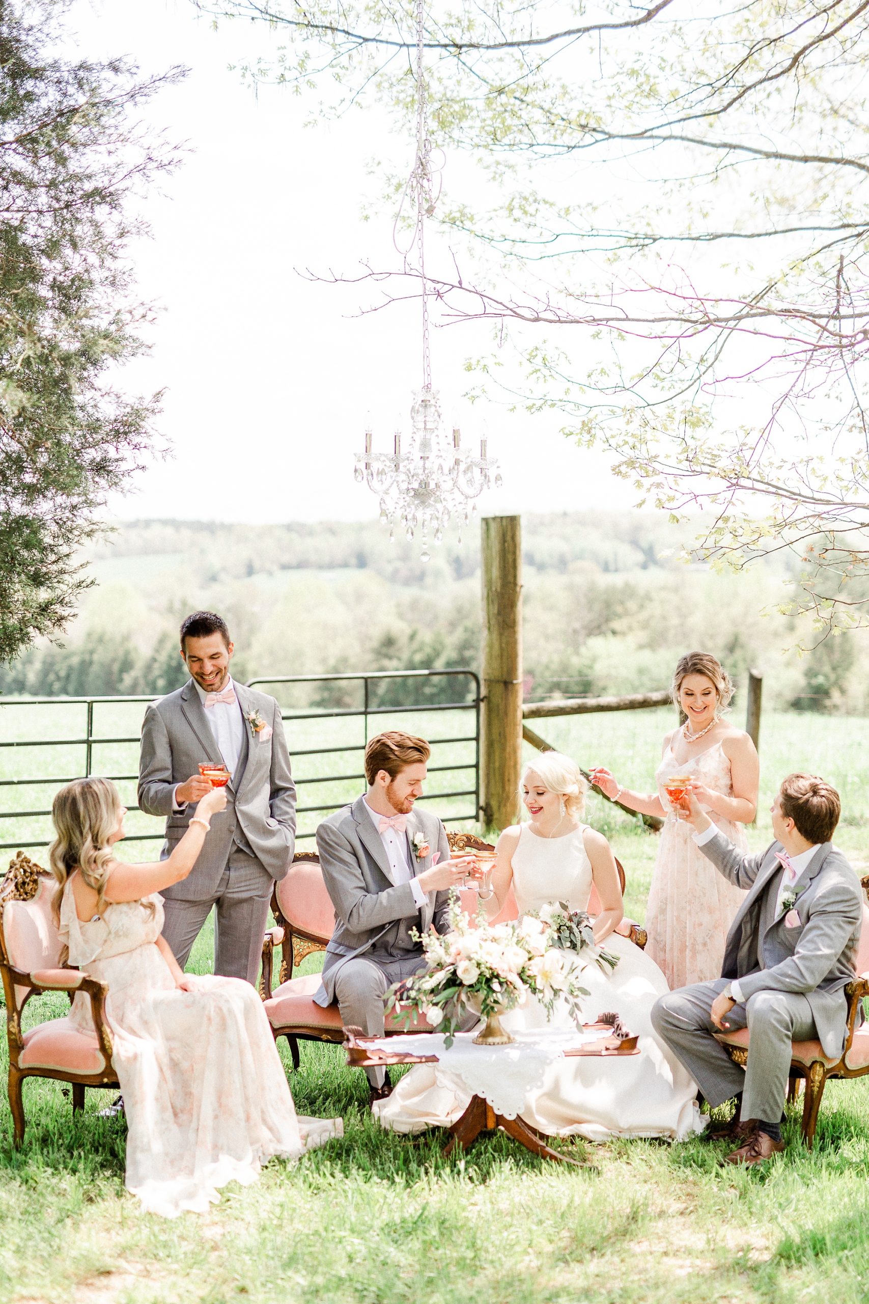spring bridal party inspiration at Carolina Country Weddings